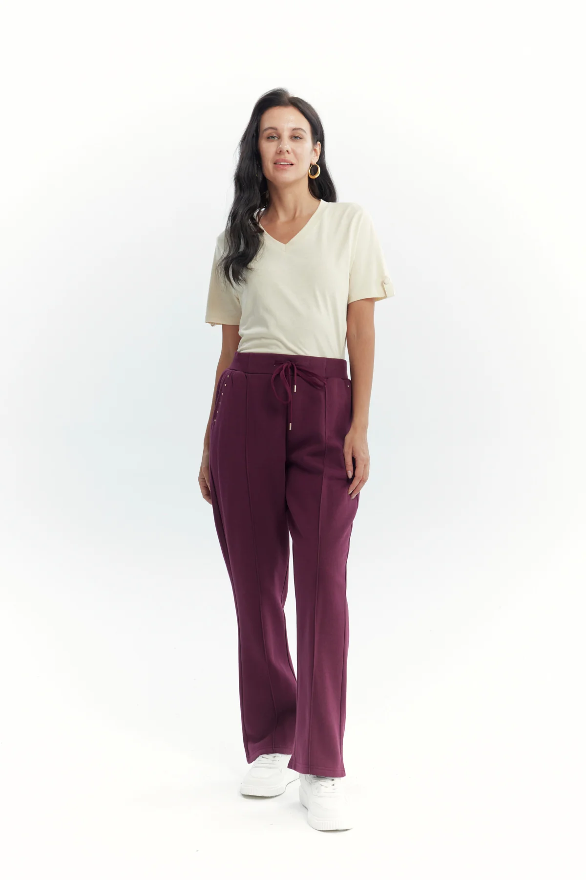 Pantalón Buzo Mujer Clásico Flare Rojo - Image 4