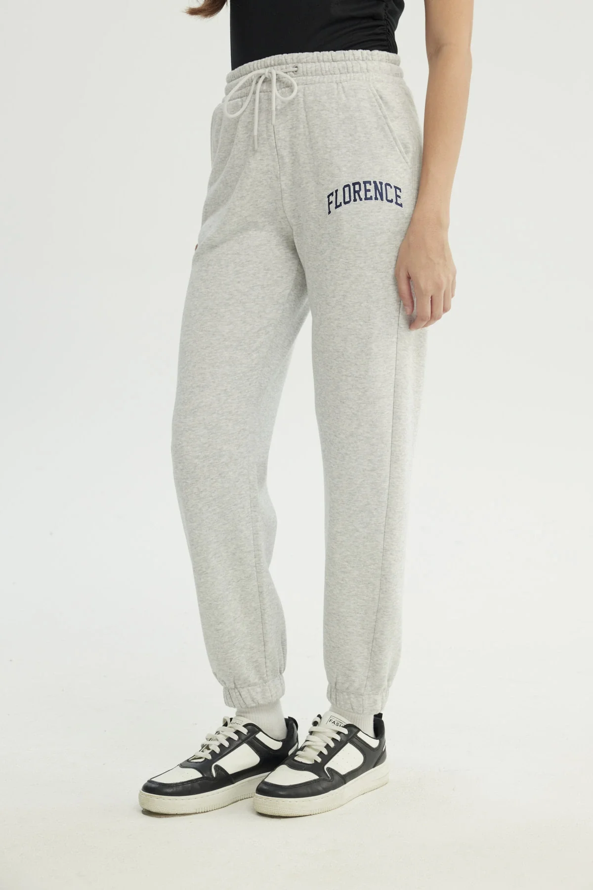 Pantalón Buzo Mujer Pitillo Gris Melange - Image 2