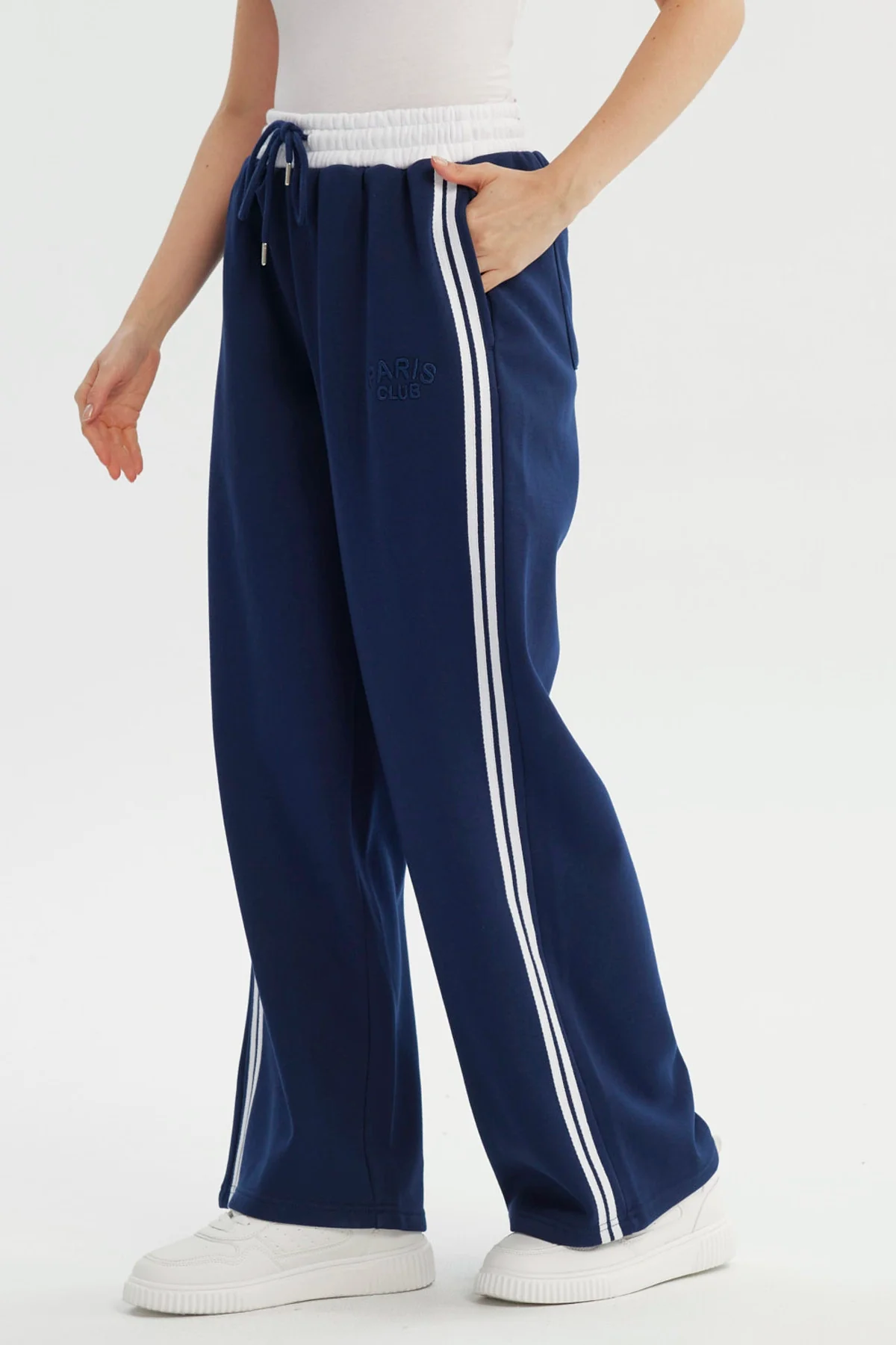Pantalón Buzo Mujer Wide Leg Azul - Image 2