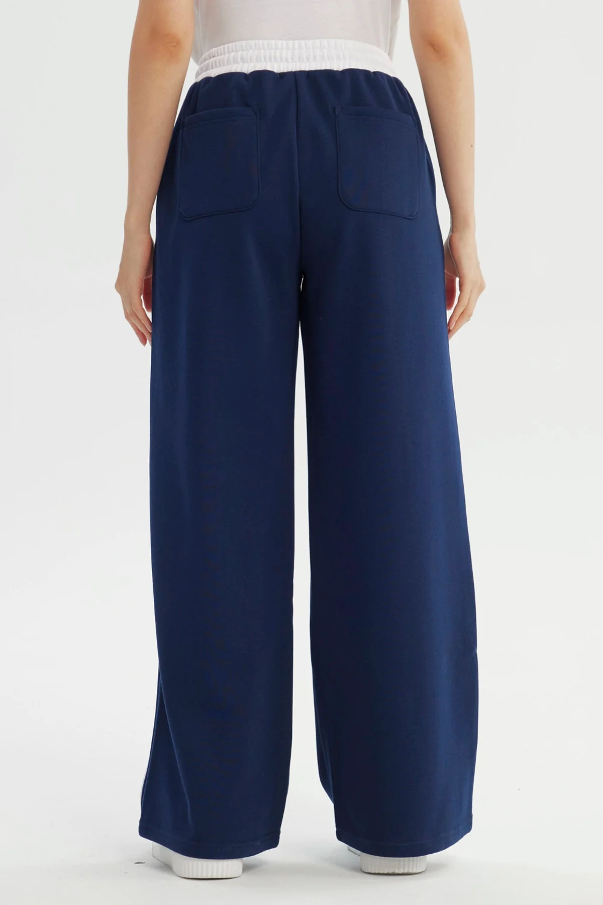 Pantalón Buzo Mujer Wide Leg Azul - Image 3