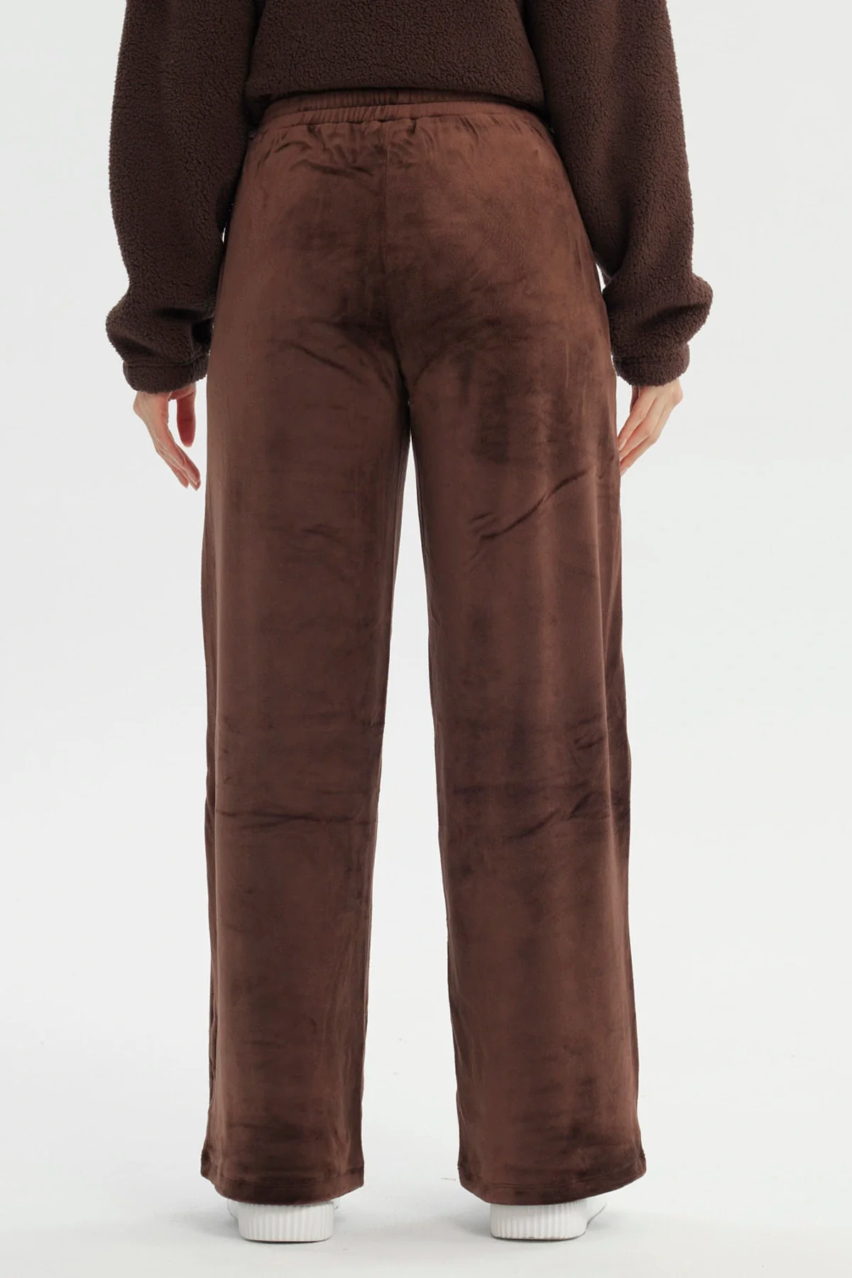 Pantalón Buzo Mujer Wide Leg Chocolate - Image 3