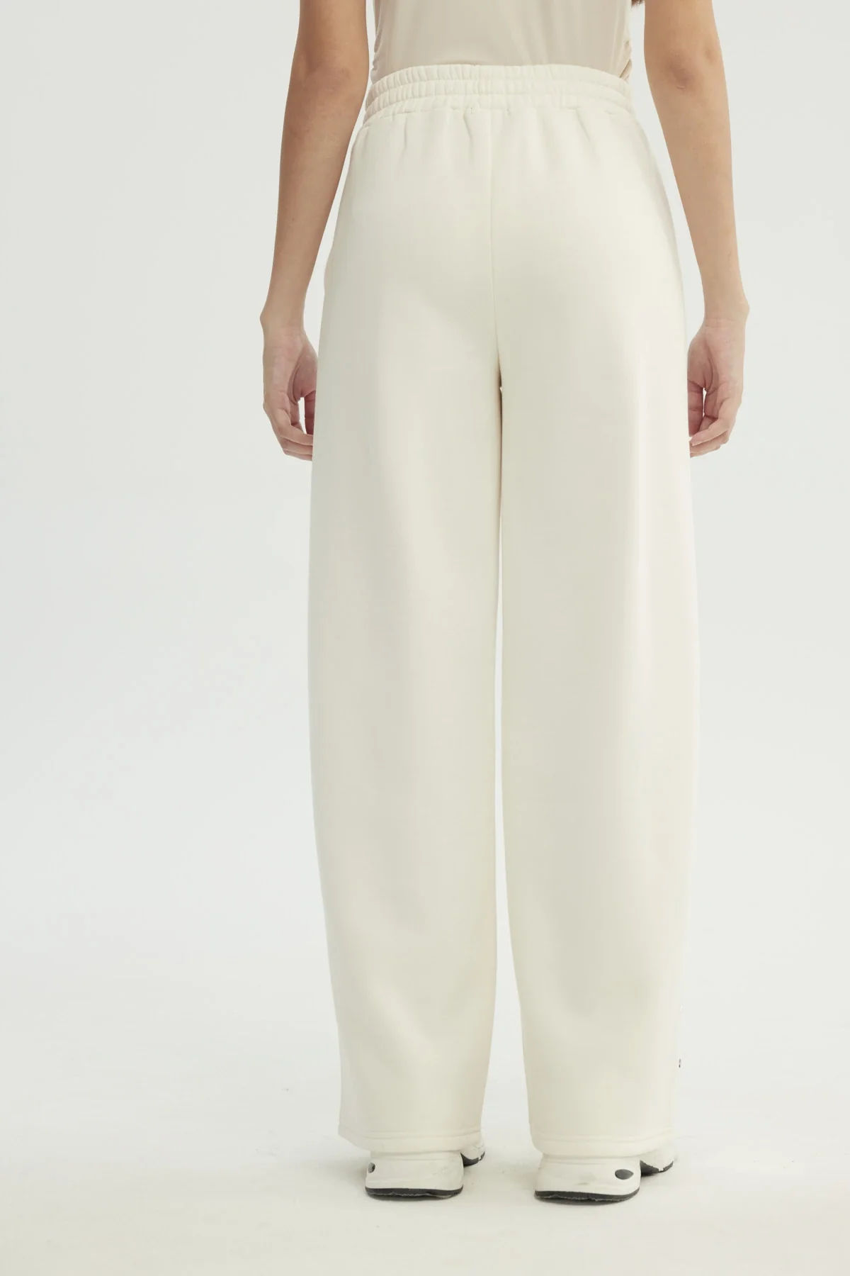 Pantalón Buzo Mujer Wide Leg Crema - Image 2
