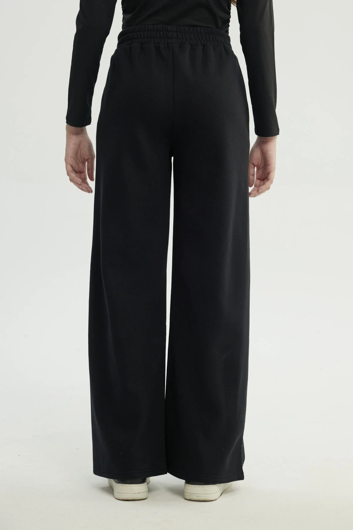 Pantalón Buzo Mujer Wide Leg Negro - Image 3
