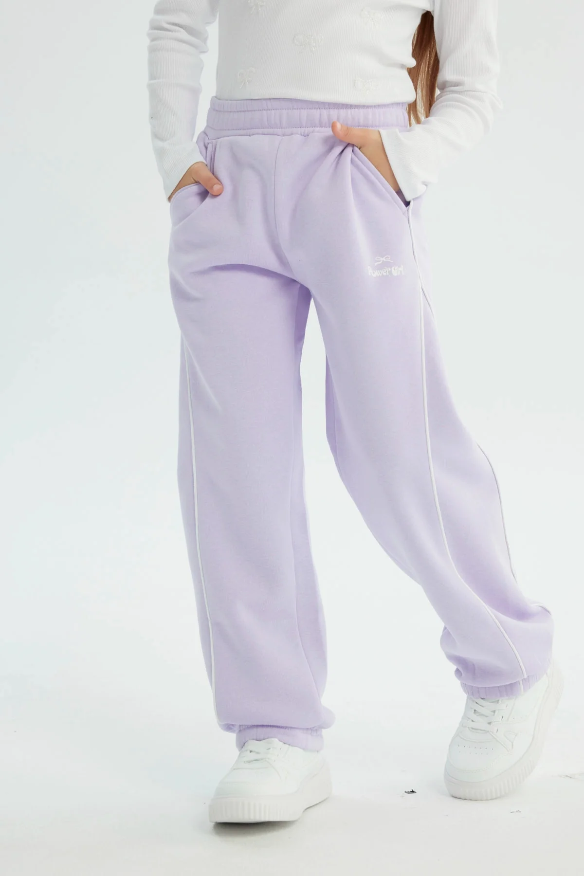 Pantalón Buzo Niña Pitillo Lila