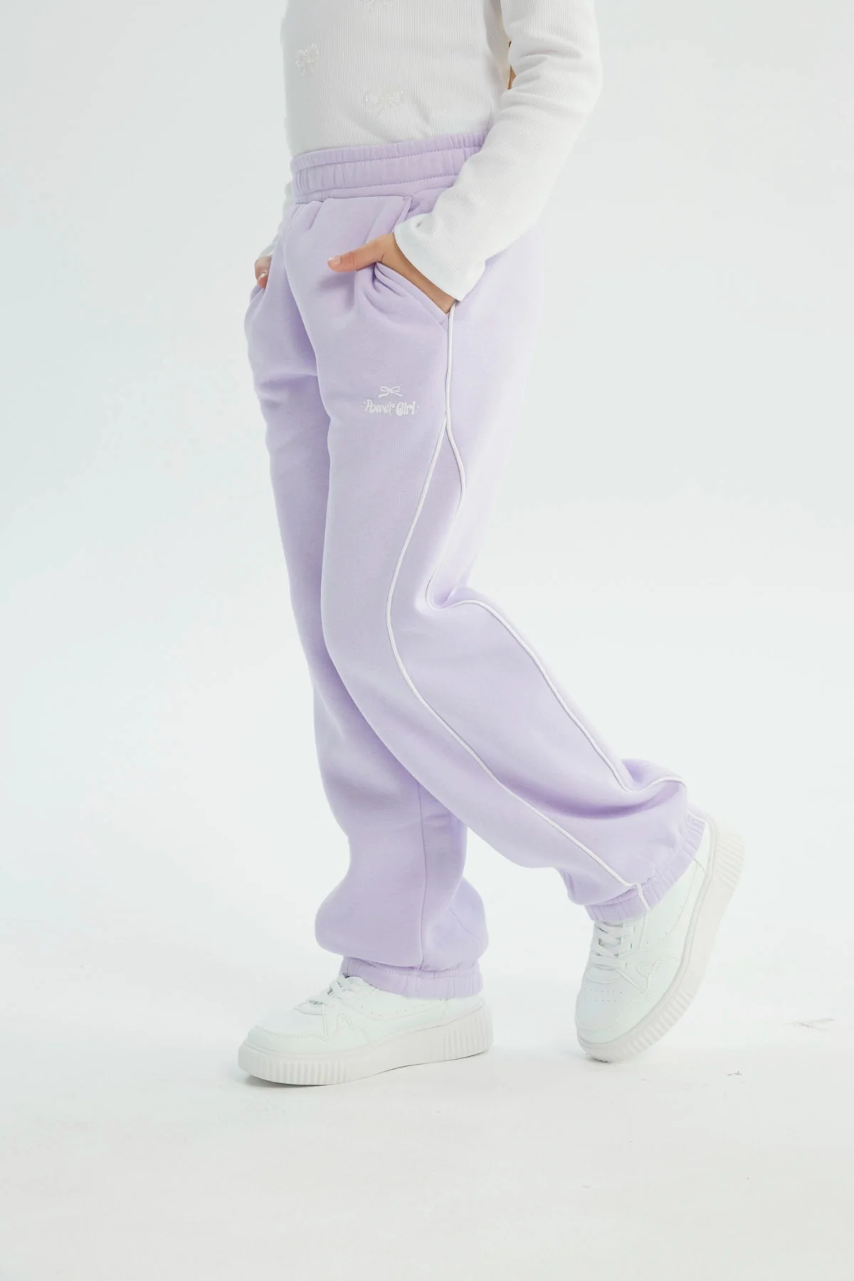 Pantalón Buzo Niña Pitillo Lila - Image 2