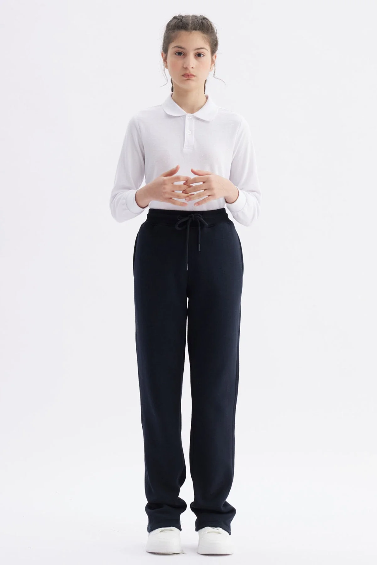 Pantalón Buzo Unisex Calce Recto Slim Azul Marino - Image 4