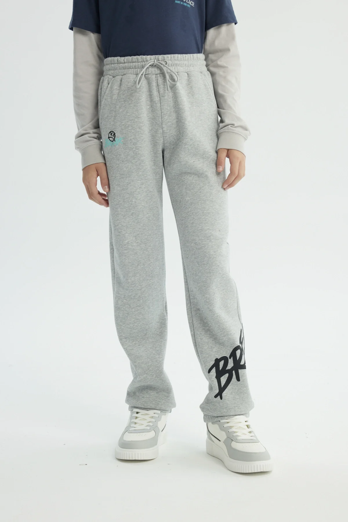 Pantalón Buzo Niño Clásico Gris Melange