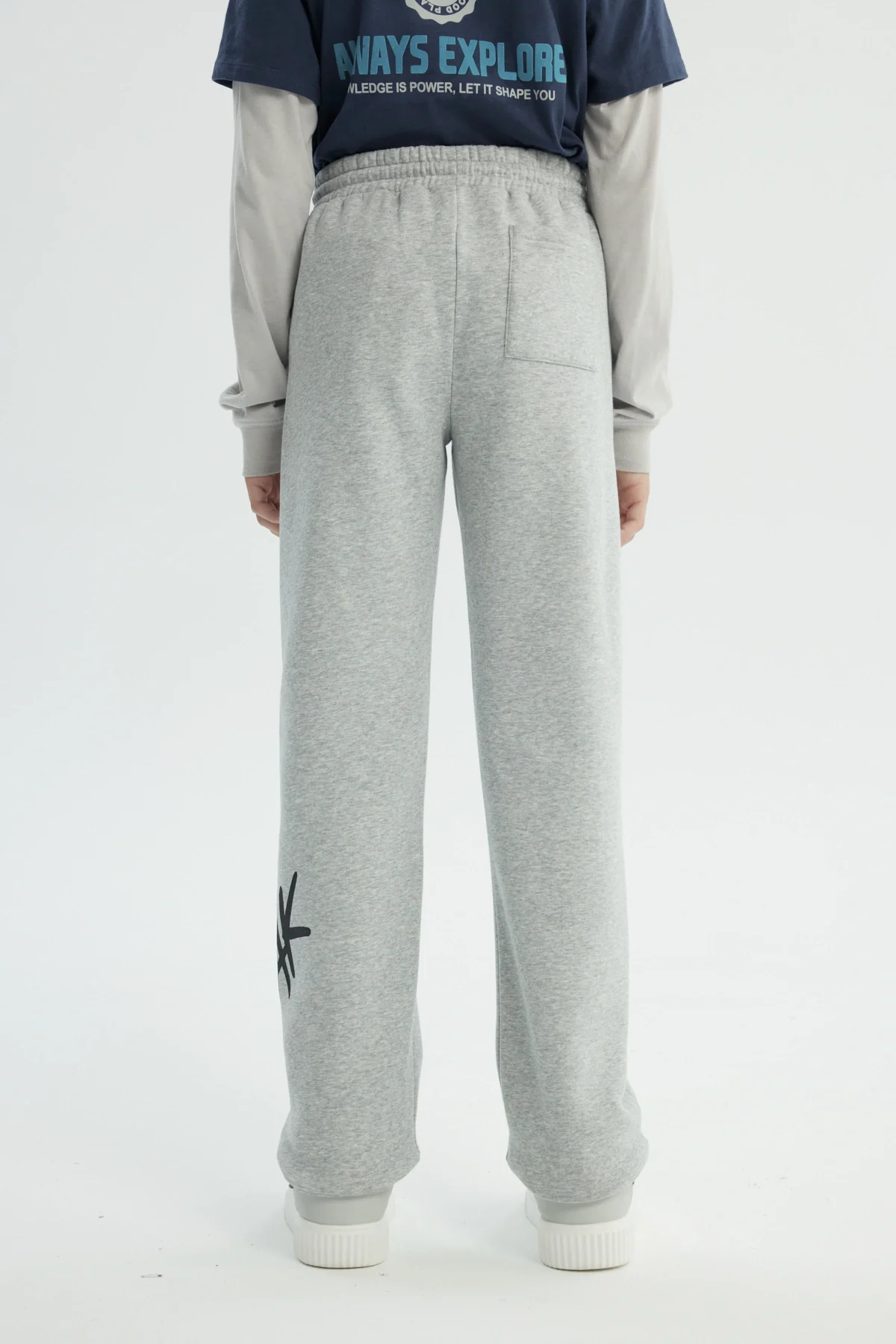 Pantalón Buzo Niño Clásico Gris Melange - Image 3