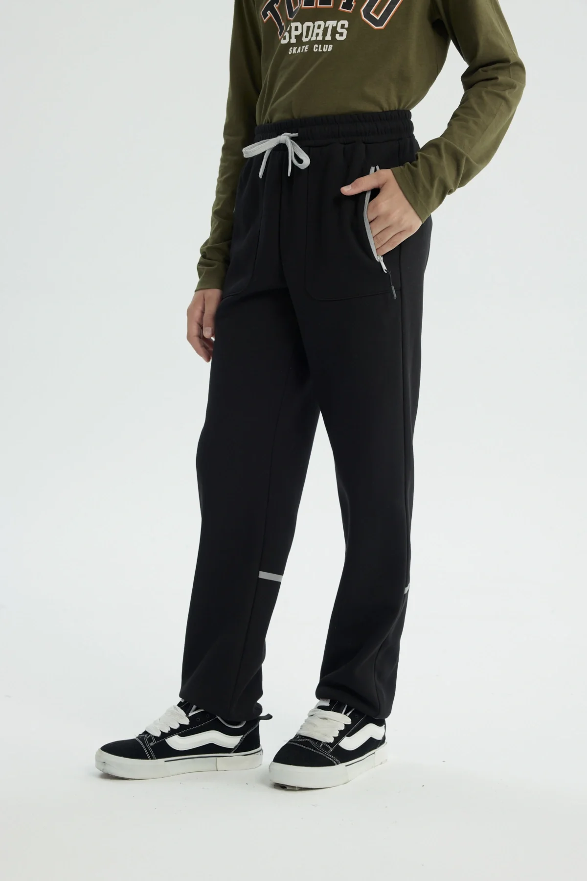 Pantalón Buzo Niño Clásico Negro - Image 2