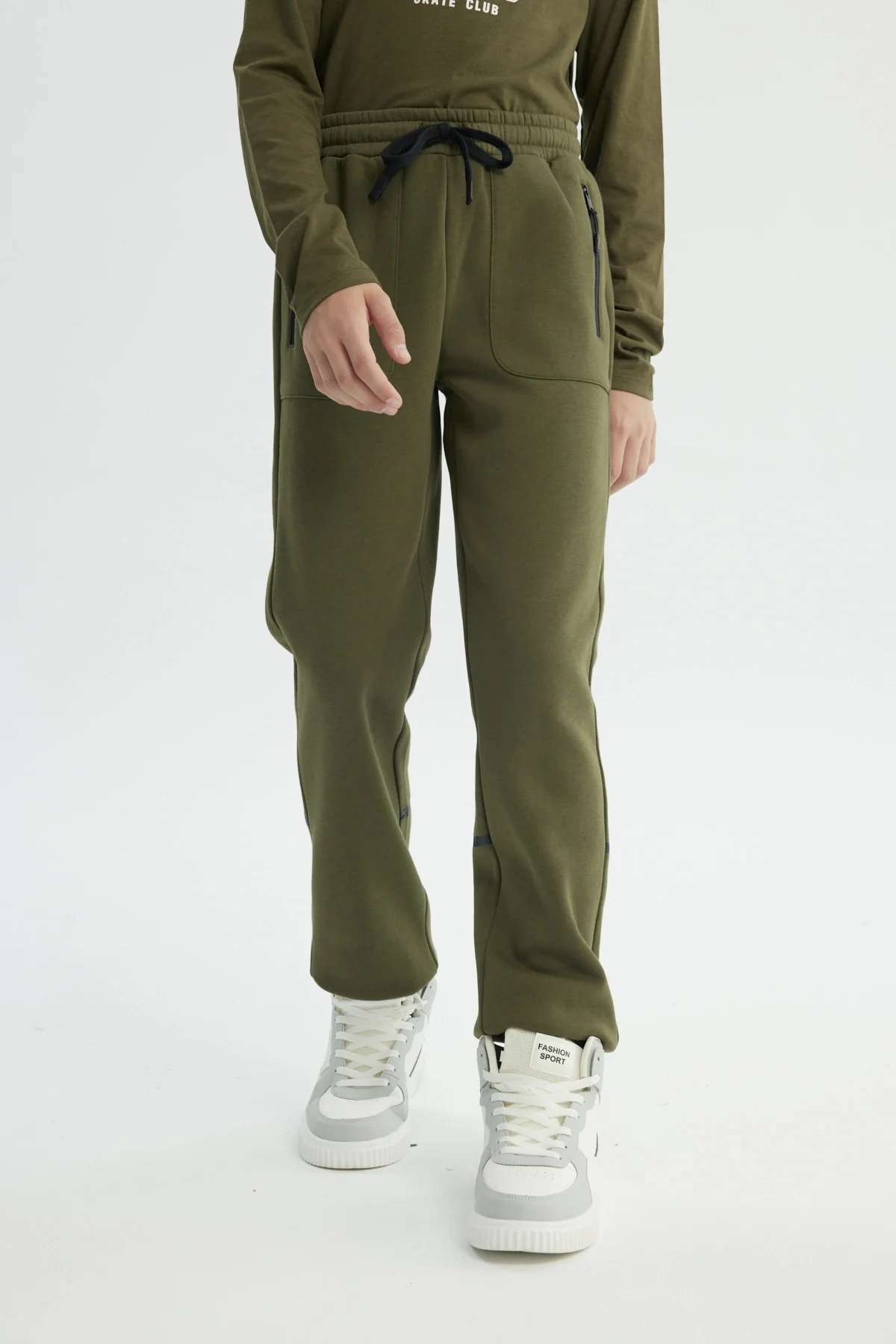 Pantalón Buzo Niño Clásico Verde Militar