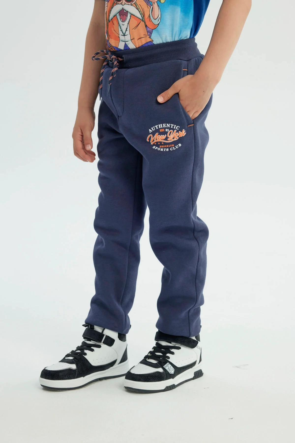 Pantalón Buzo Niño Jogger Azul Oscuro - Image 2