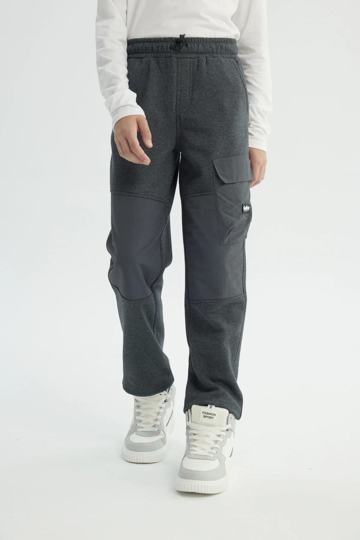 Pantalón Buzo Niño Pitillo Gris