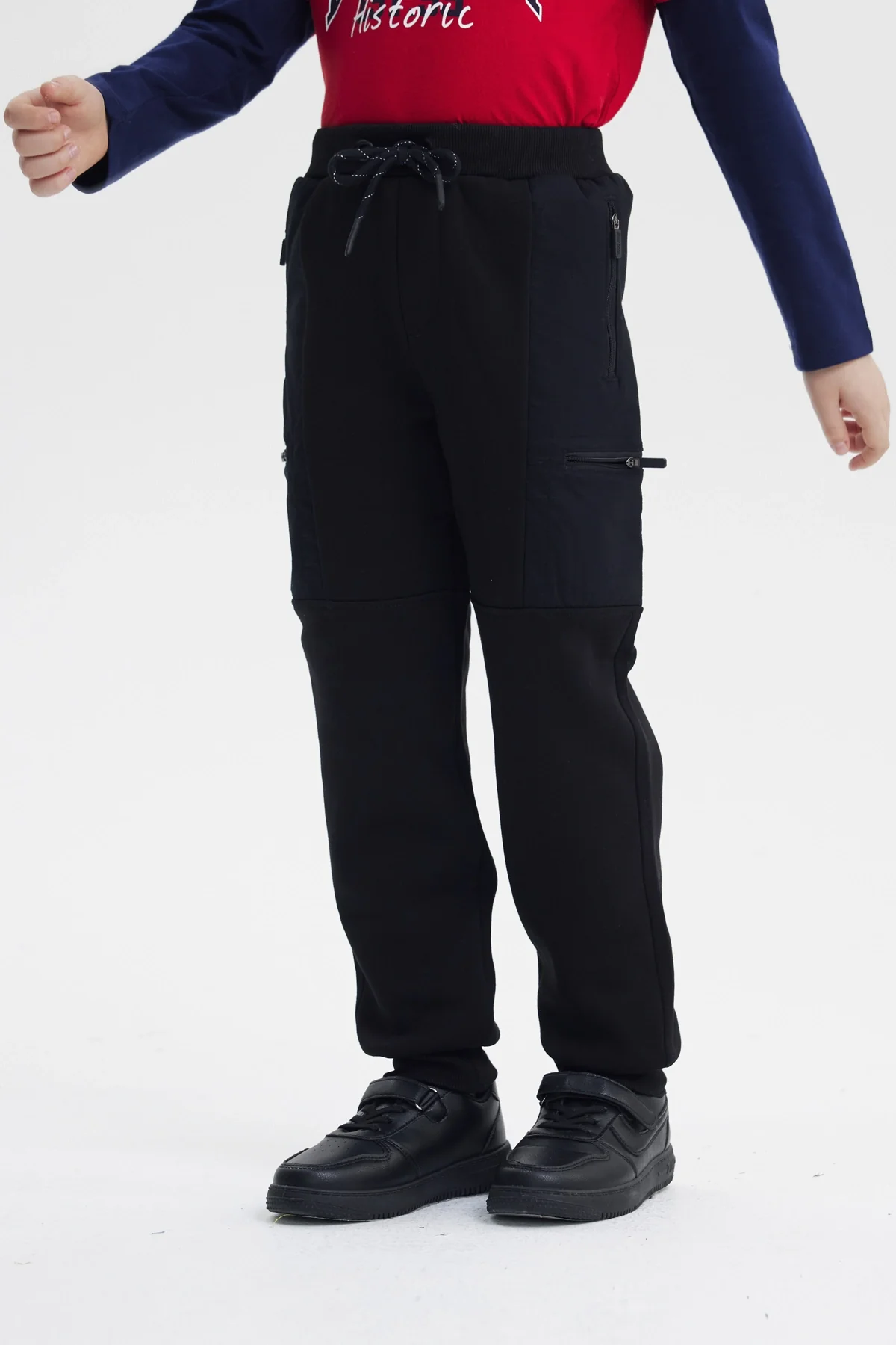 Pantalón Buzo Niño Pitillo Negro - Image 2