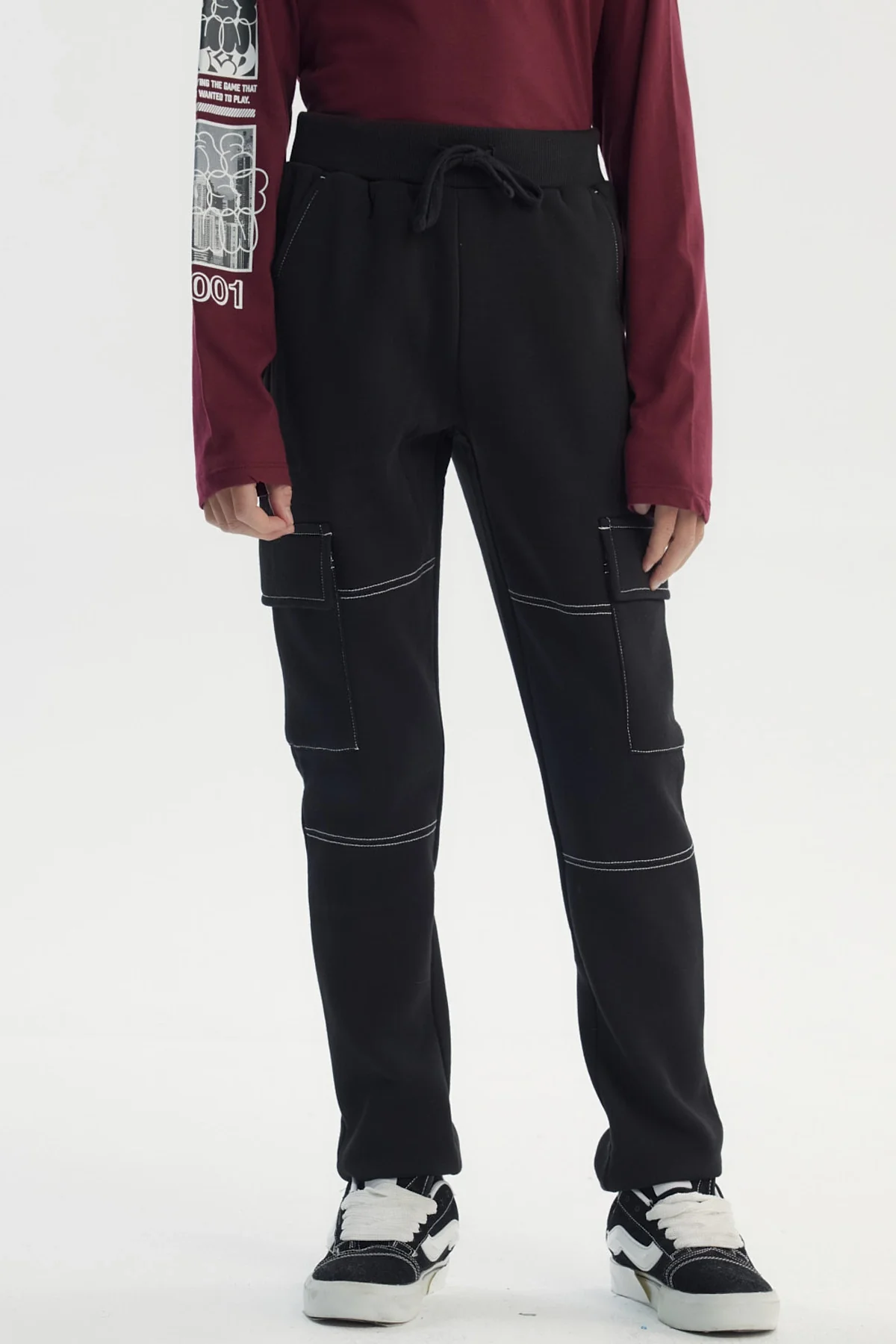 Pantalón Buzo Niño Pitillo Negro