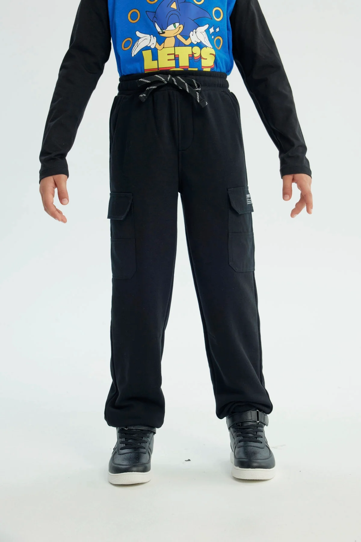 Pantalón Buzo Niño Pitillo Negro