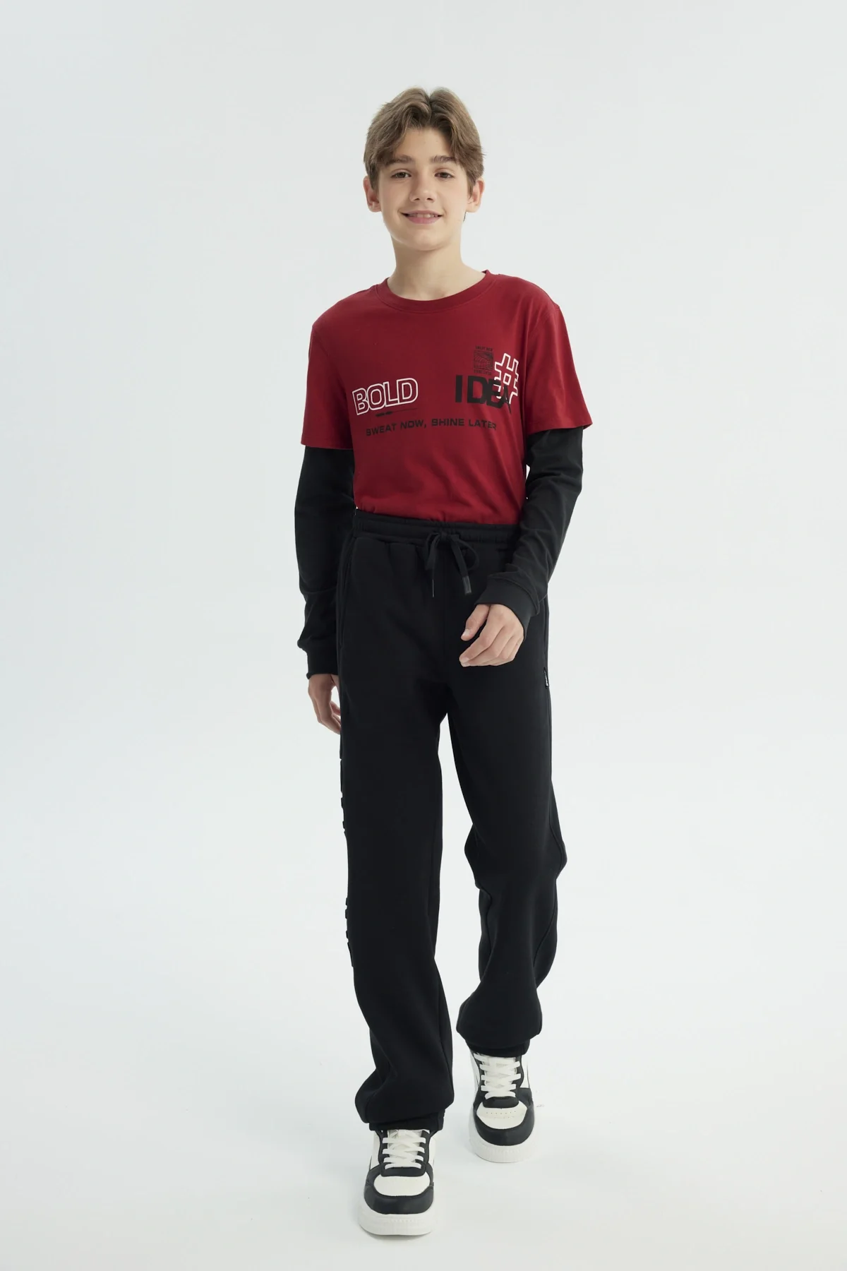 Pantalón Buzo Niño Pitillo Negro - Image 4