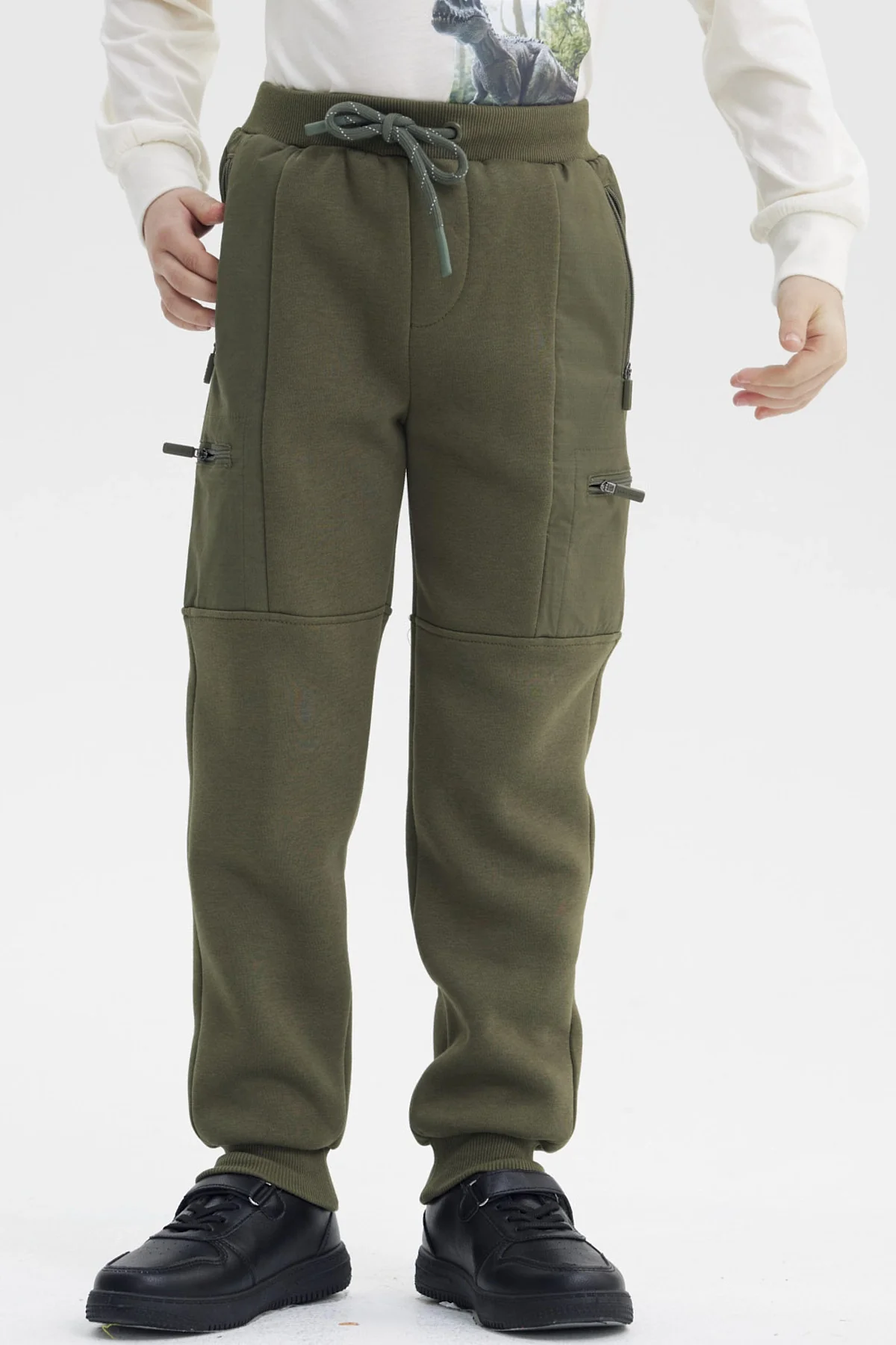 Pantalón Buzo Niño Pitillo Verde Militar