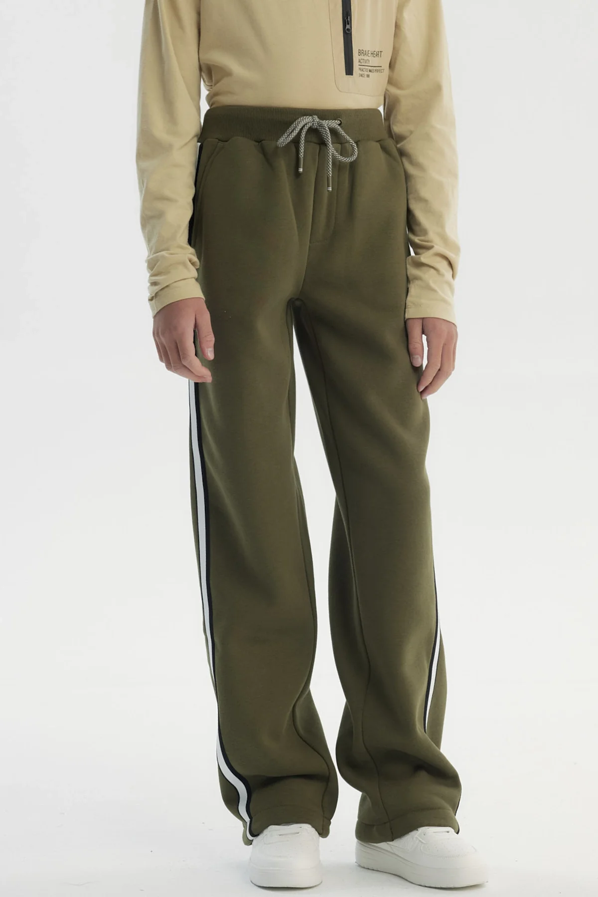 Pantalón Buzo Niño Pitillo Verde Militar
