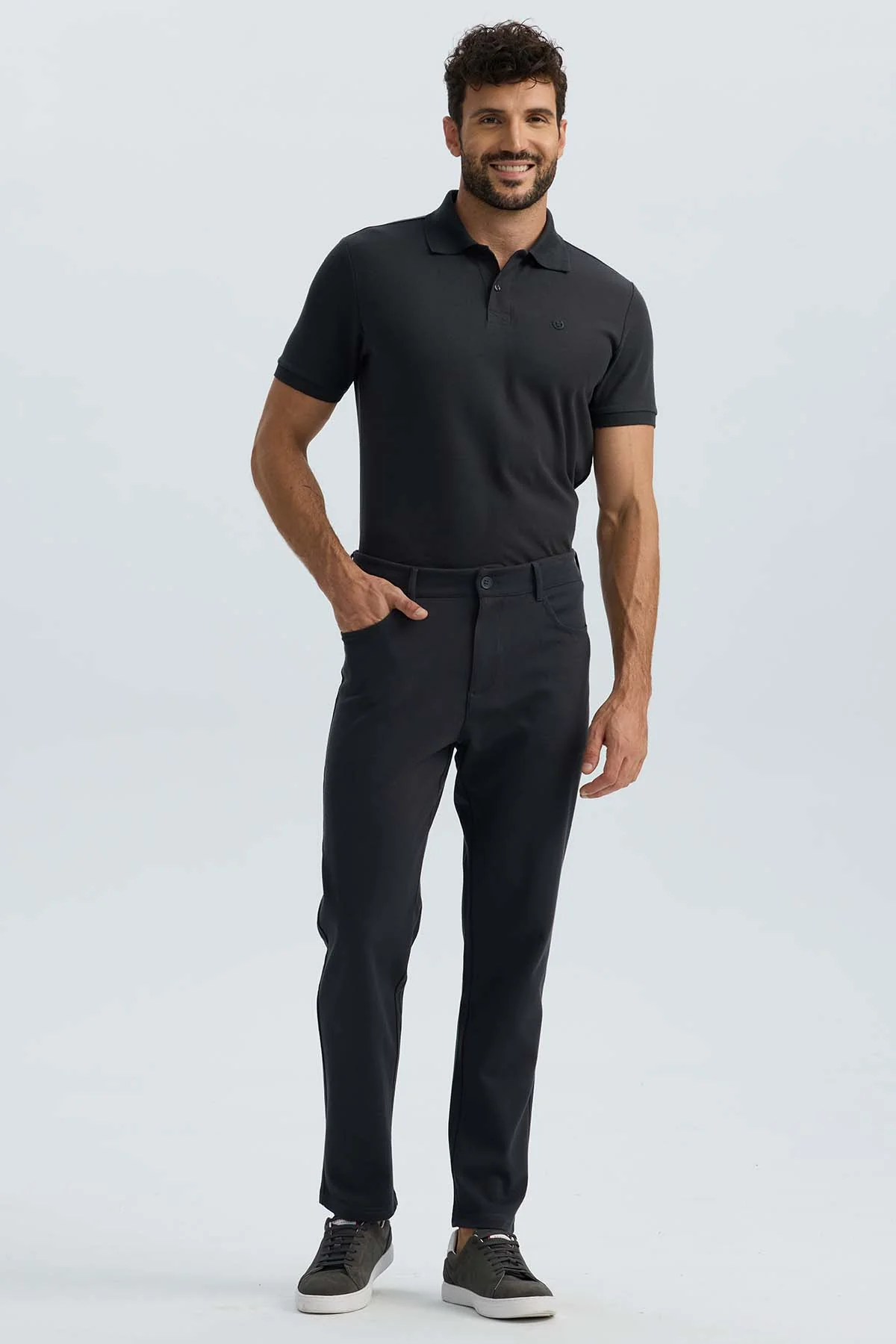 Pantalón Hombre 5 Pocket Negro - Image 3