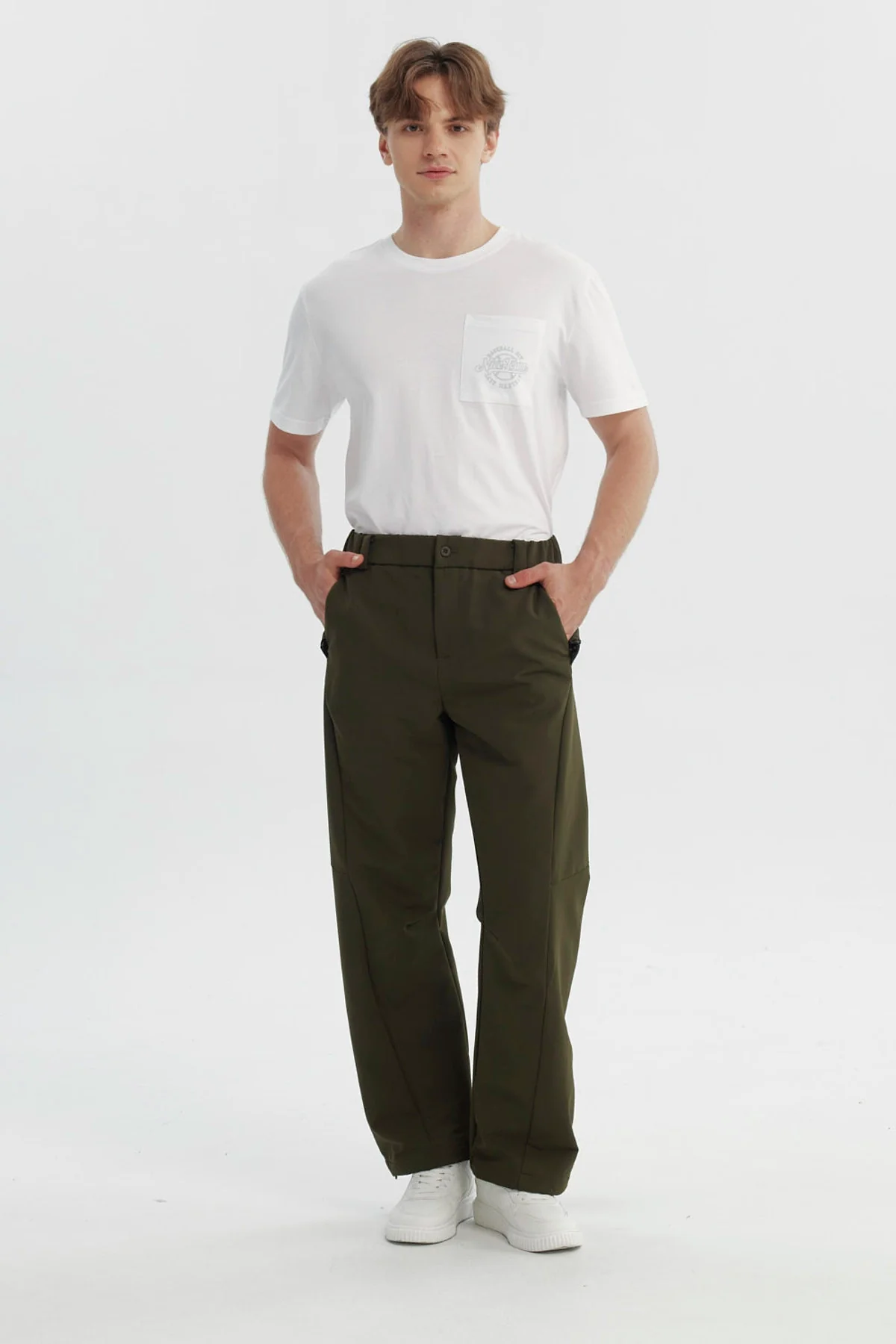 Pantalón Hombre Calce Recto Verde Militar - Image 4