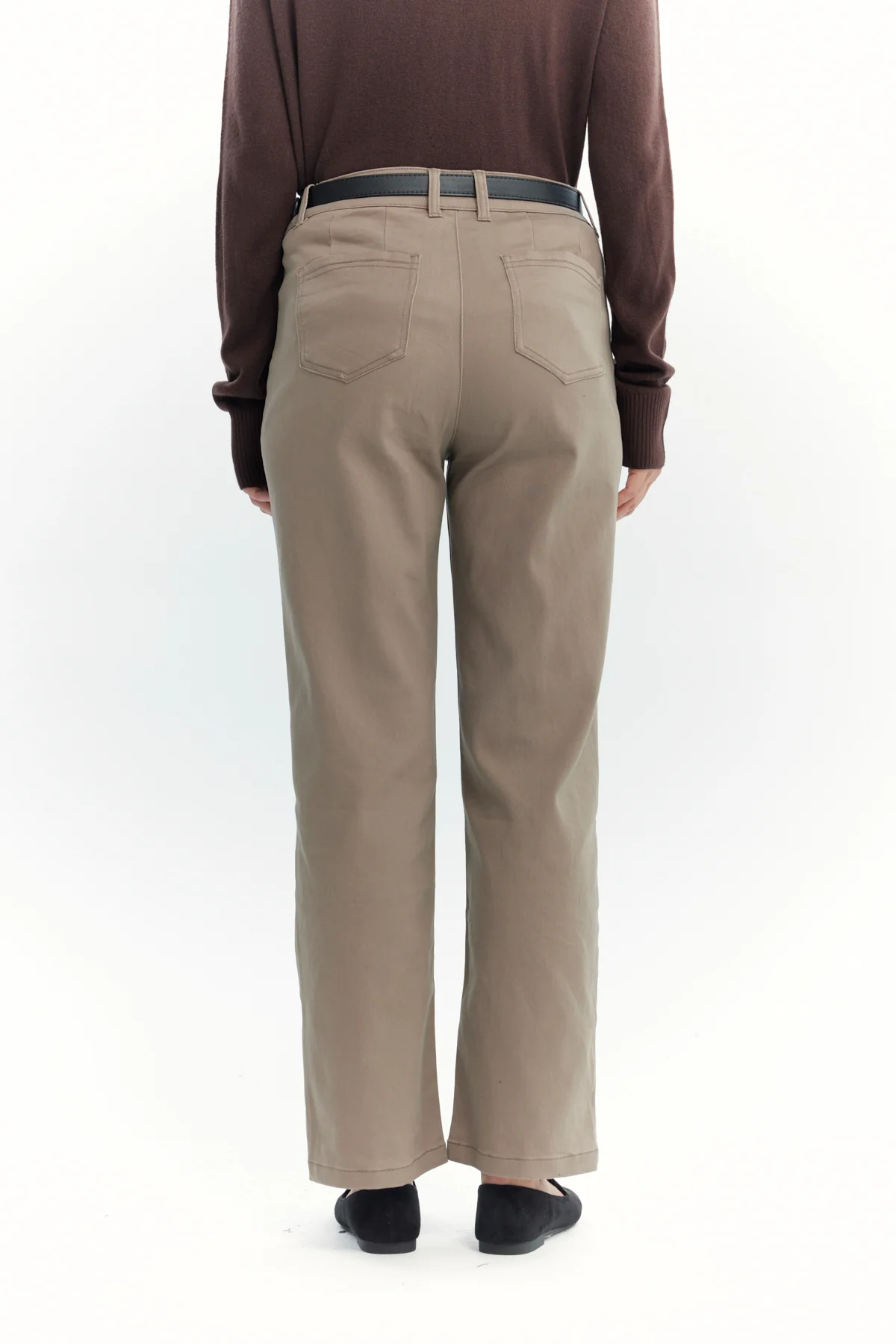 Pantalón Mujer Calce Recto Beige - Image 3
