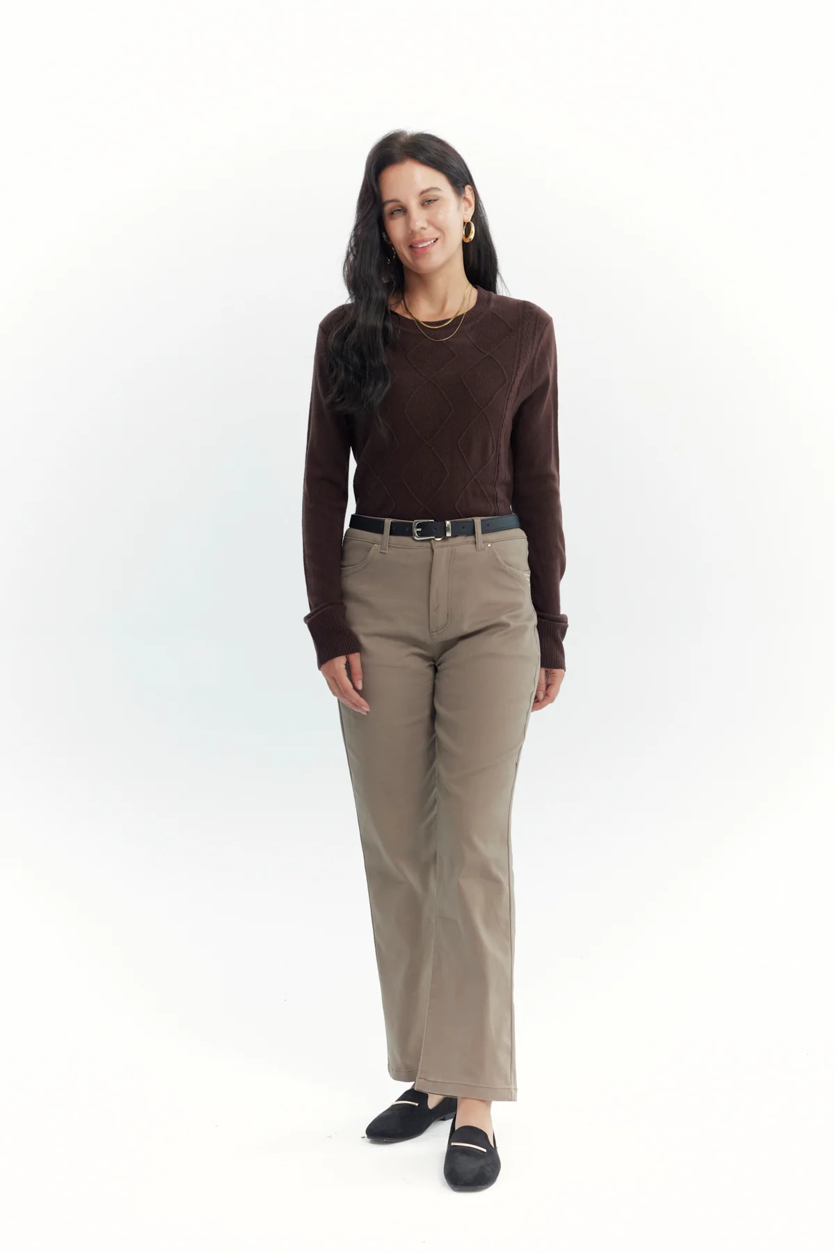 Pantalón Mujer Calce Recto Beige - Image 4