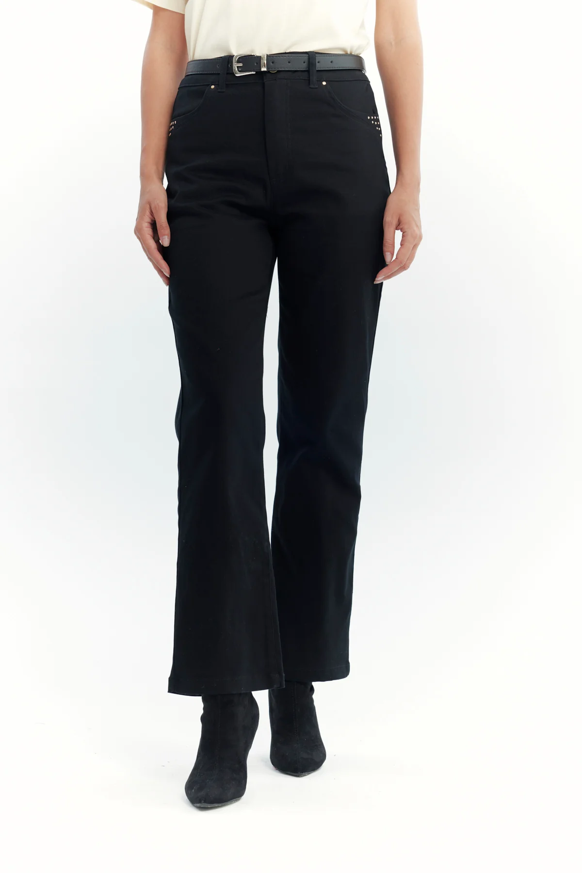 Pantalón Mujer Calce Recto Negro