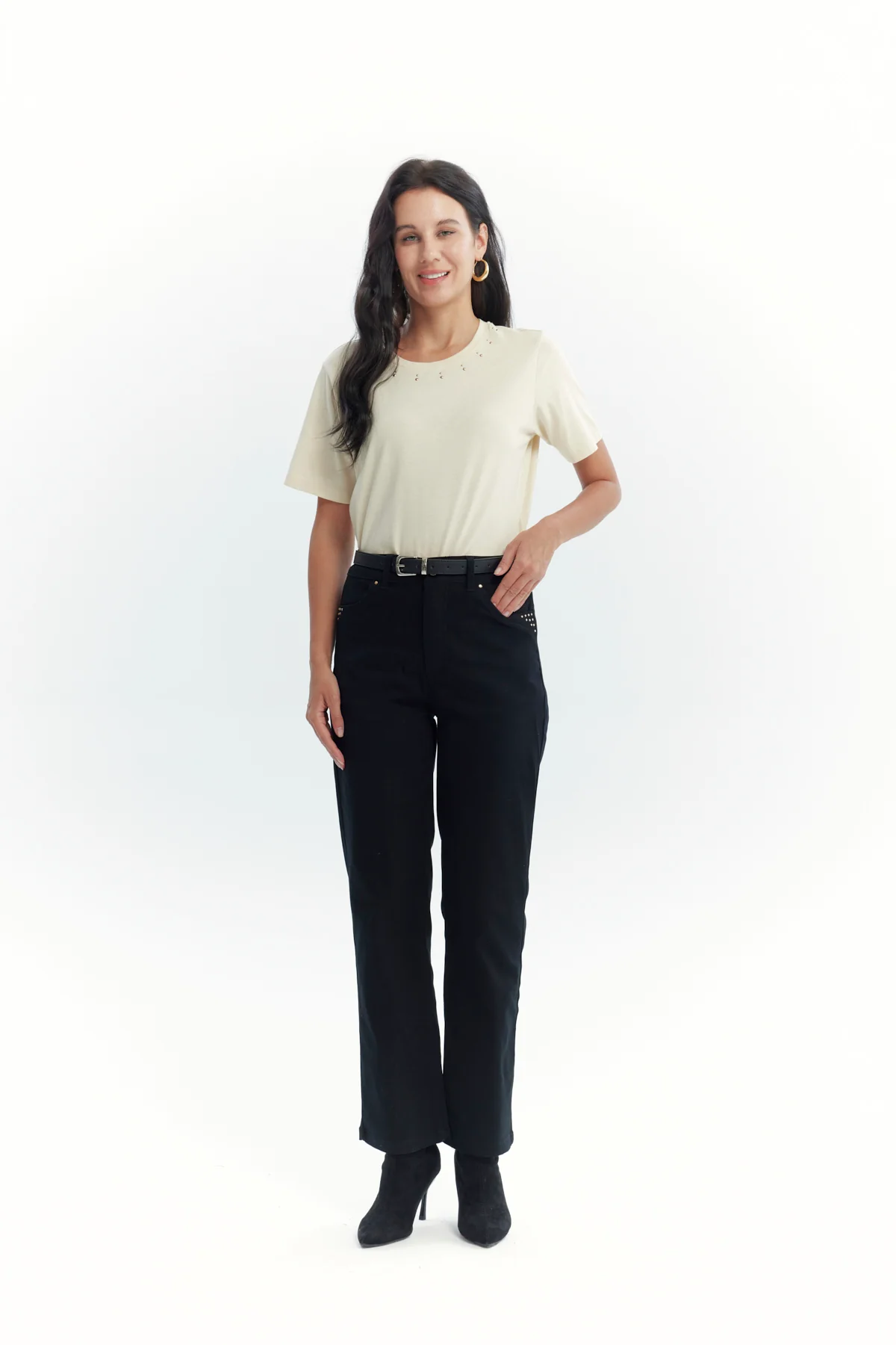 Pantalón Mujer Calce Recto Negro - Image 4
