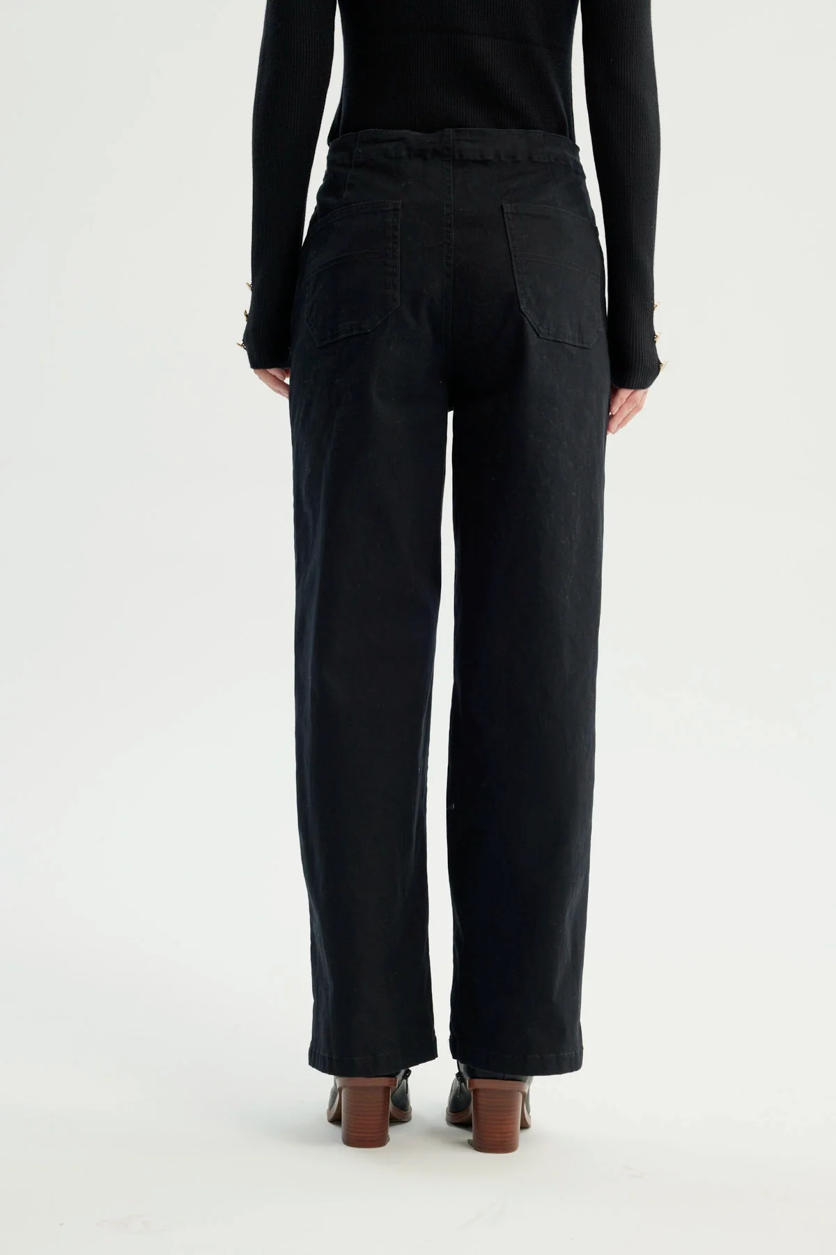Pantalón Mujer Calce Recto Negro - Image 3