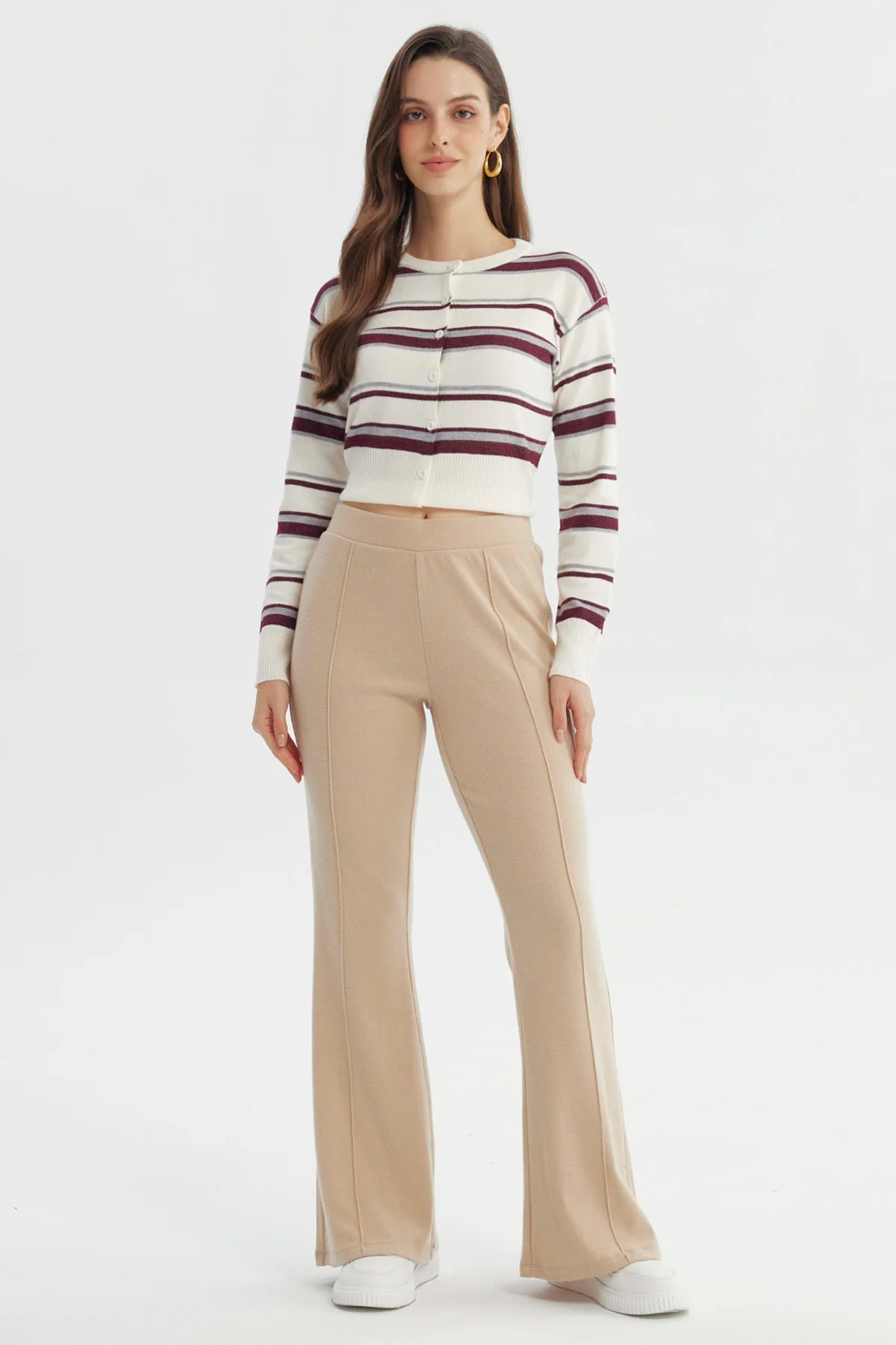 Pantalón Mujer Flare Beige - Image 4