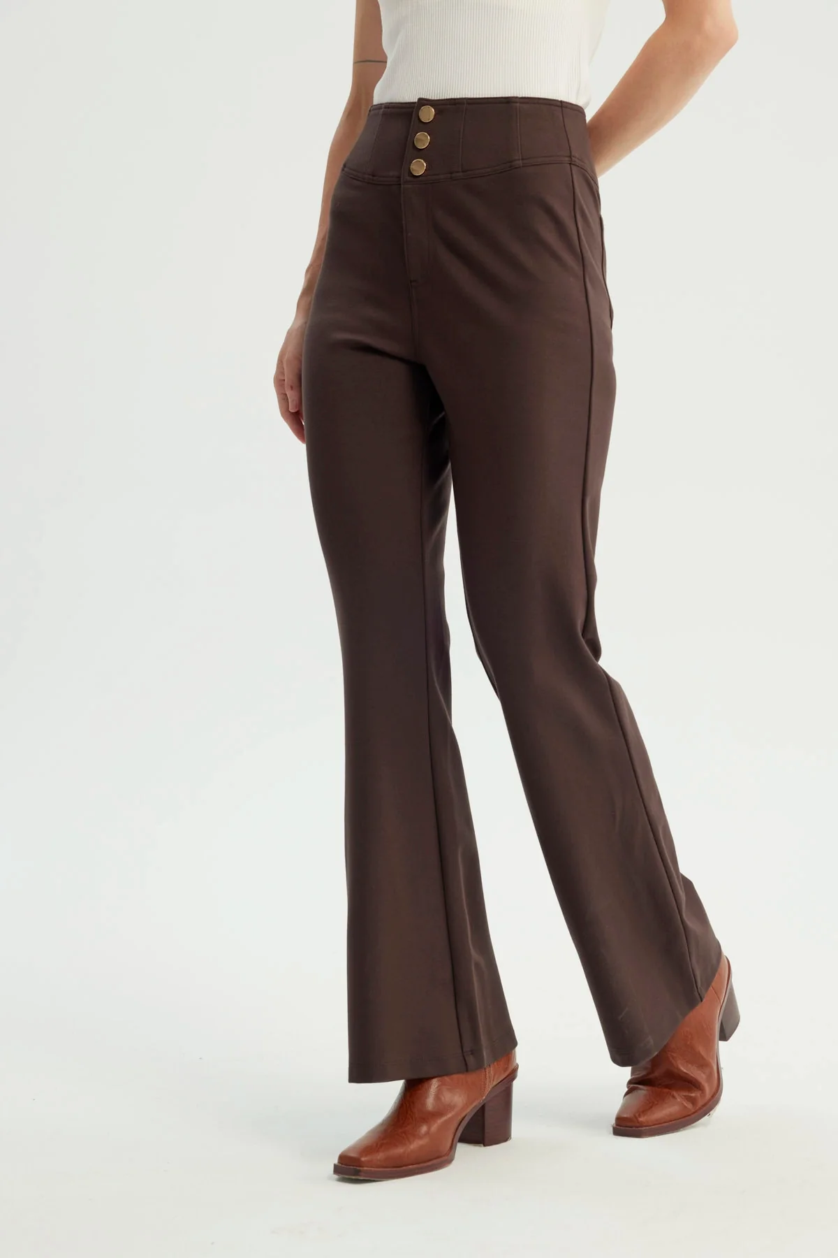 Pantalón Mujer Punto Roma Chocolate - Image 2
