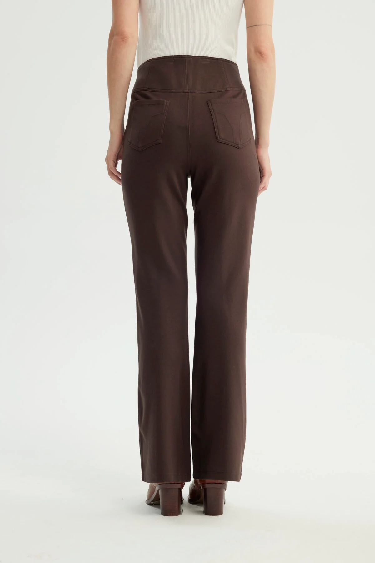 Pantalón Mujer Punto Roma Chocolate - Image 3