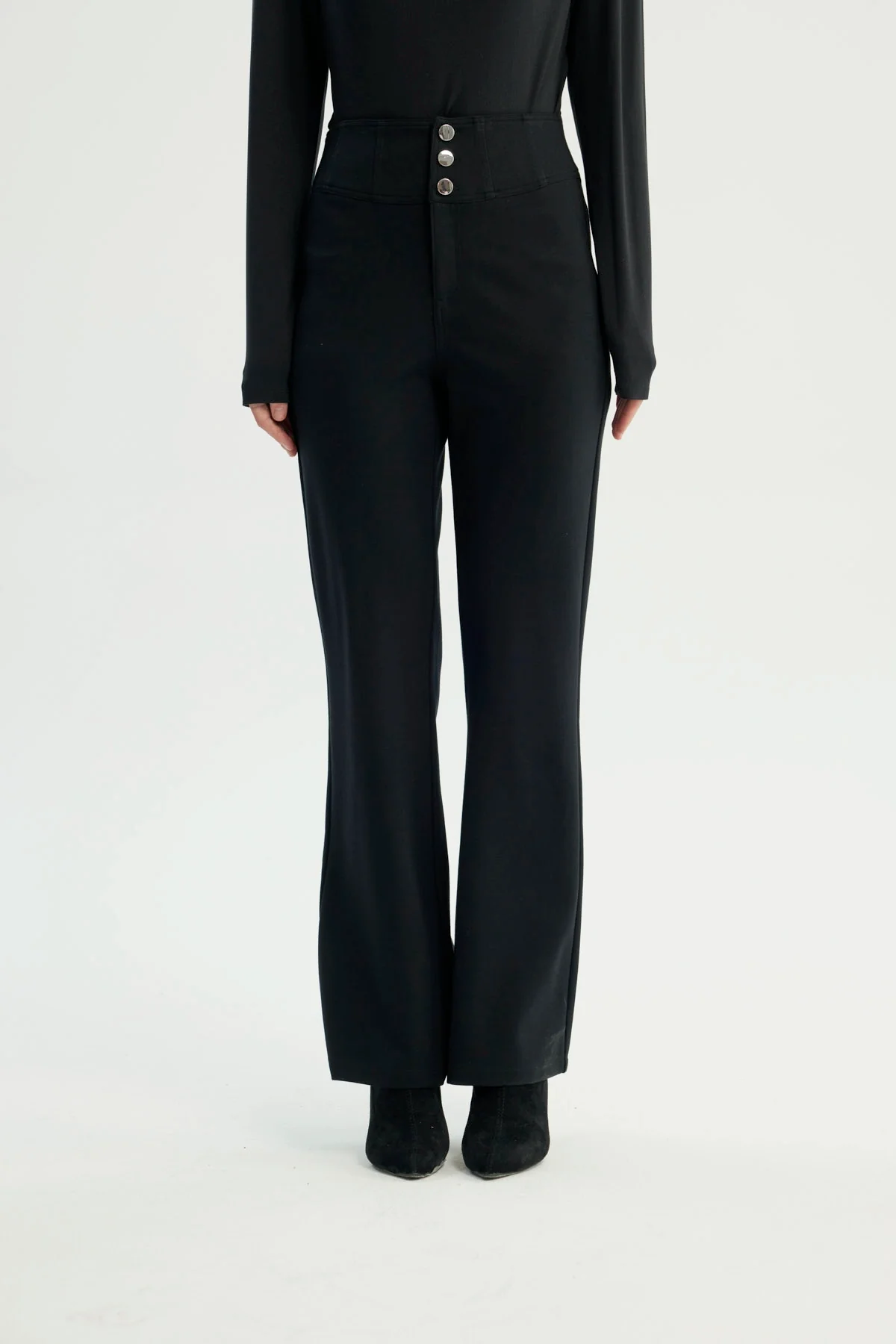 Pantalón Mujer Punto Roma Negro