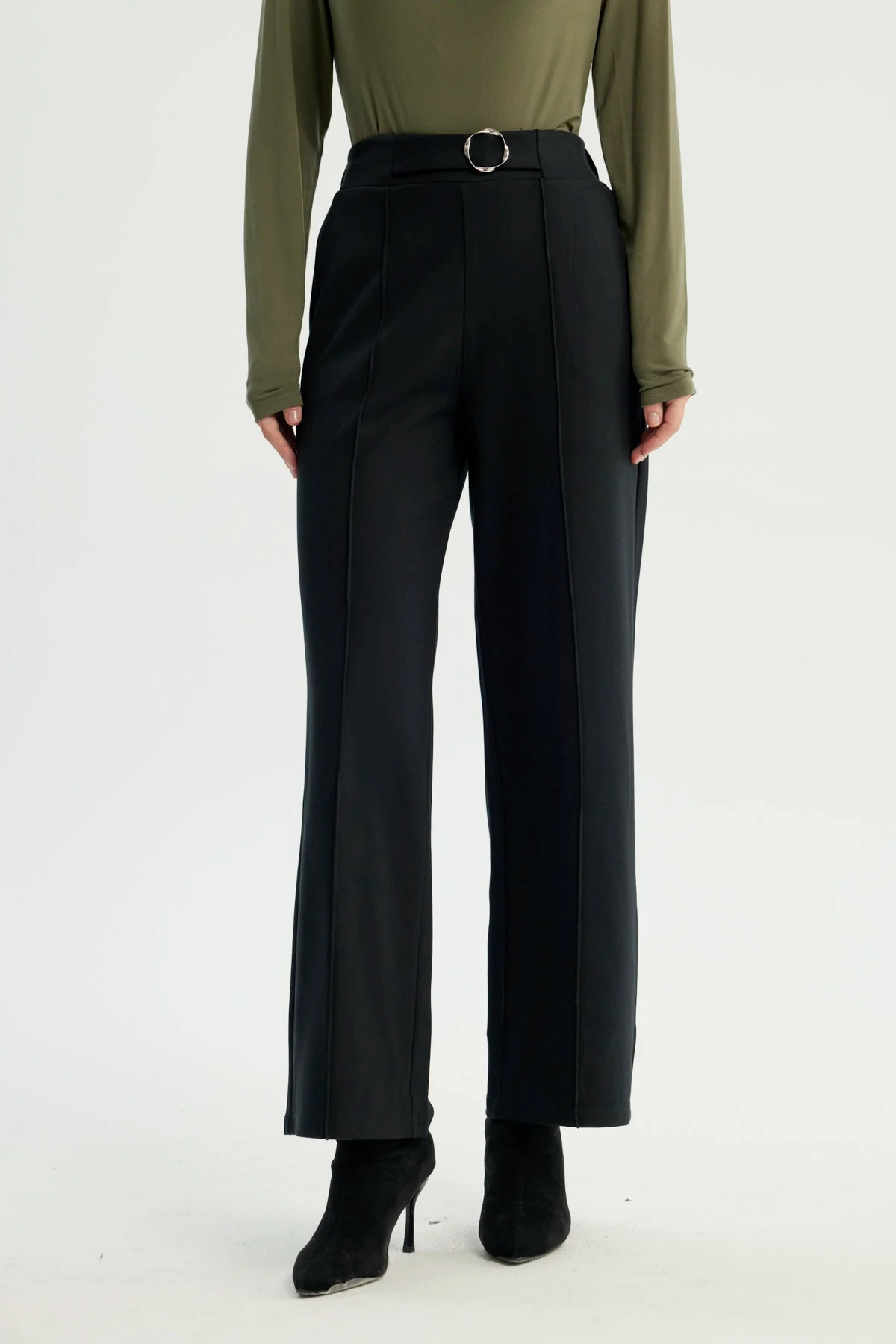 Pantalón Mujer Recto Negro