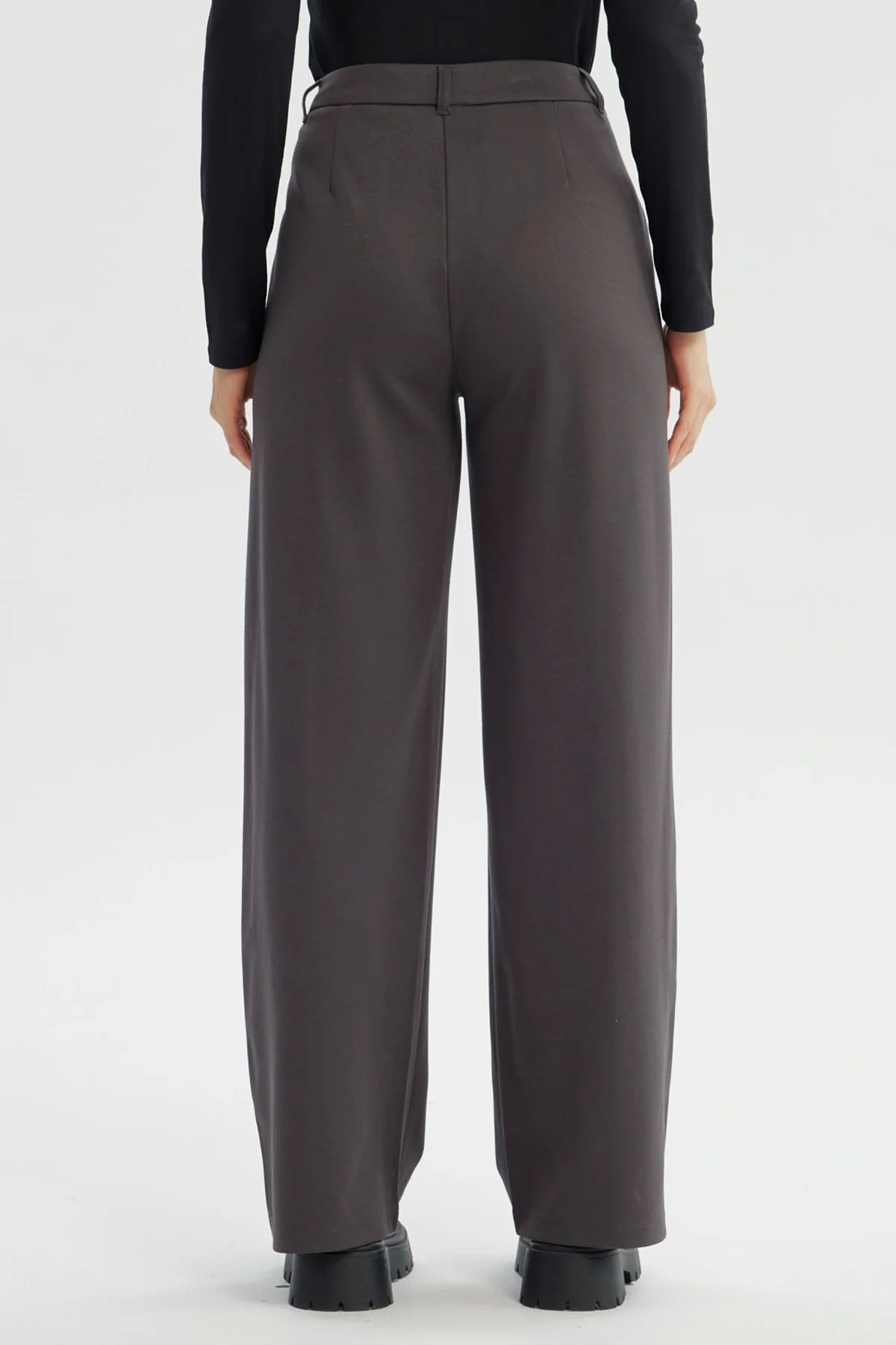 Pantalón Mujer Wide Leg Gris Oscuro - Image 3