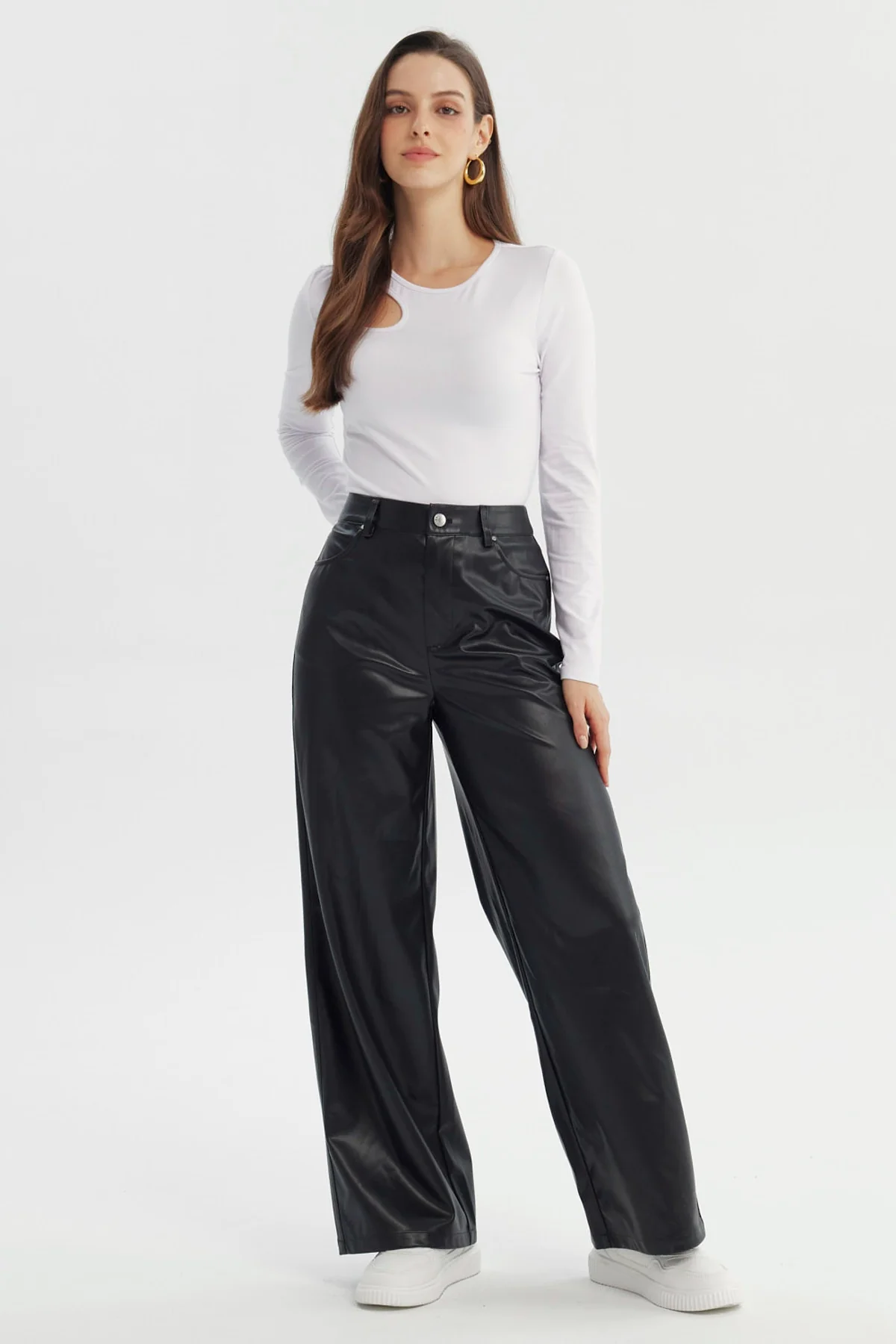 Pantalón Mujer Wide Leg Negro - Image 4