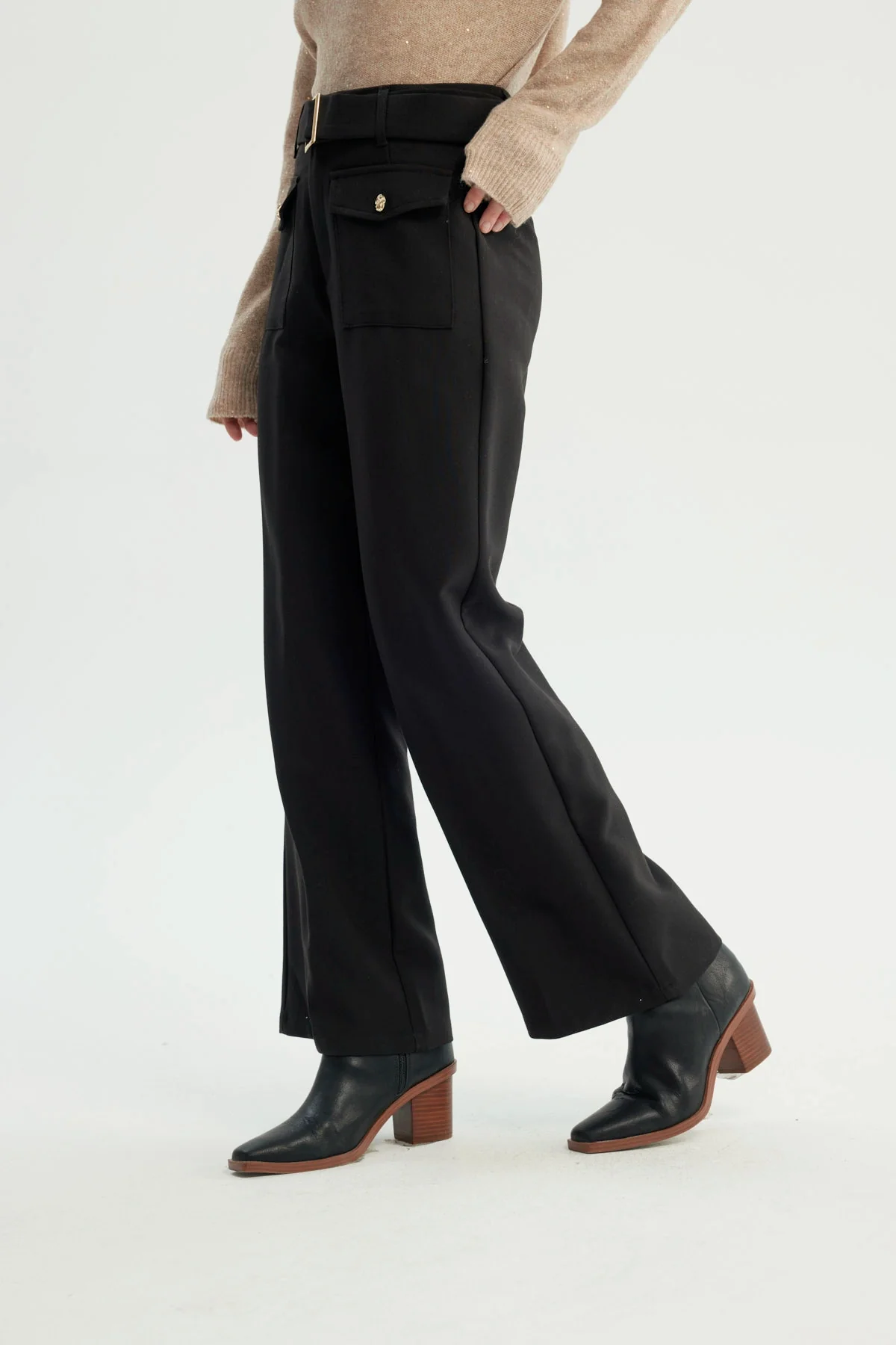 Pantalón Mujer Wide Leg Negro - Image 2