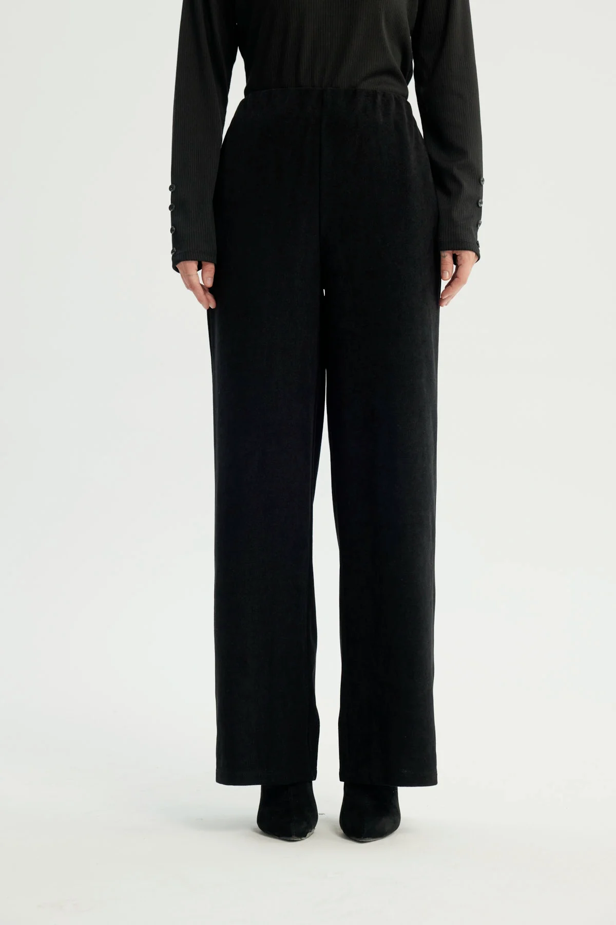 Pantalón Mujer Wide Leg Negro
