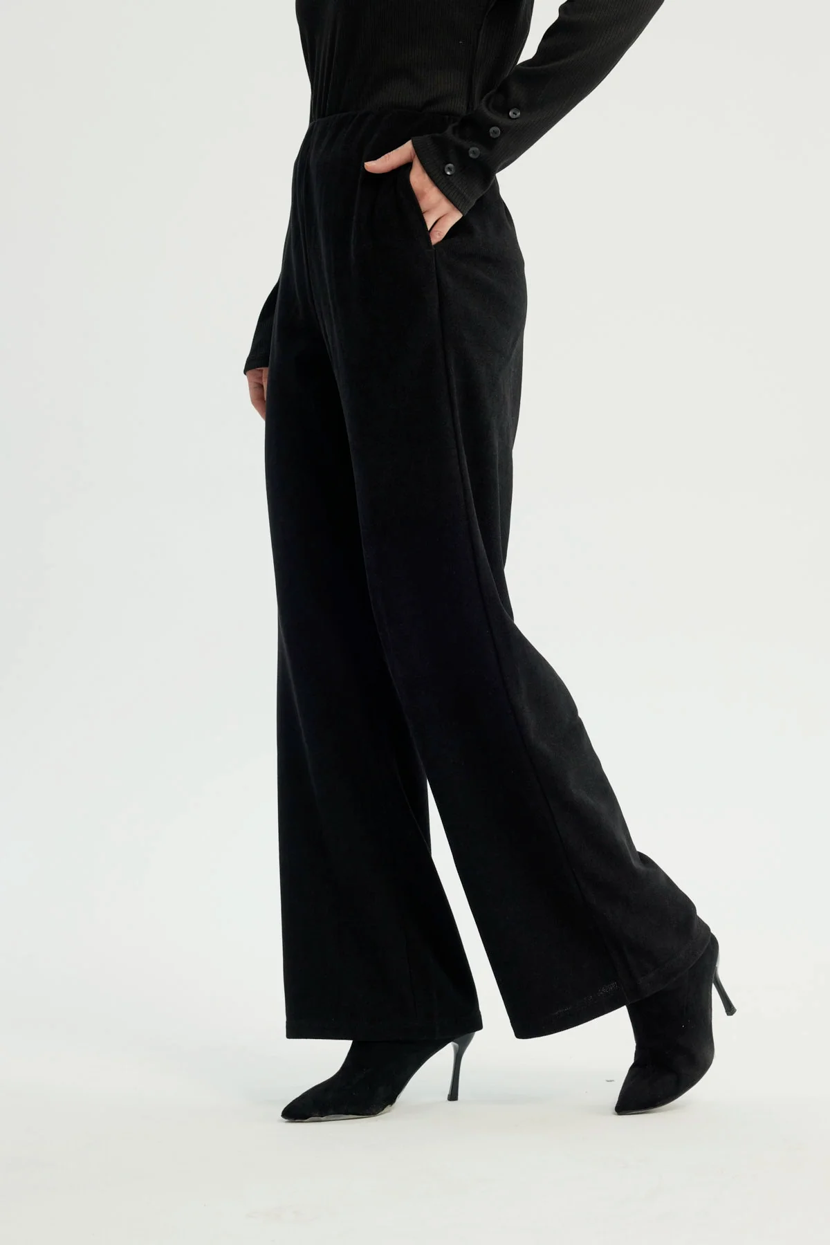 Pantalón Mujer Wide Leg Negro - Image 2