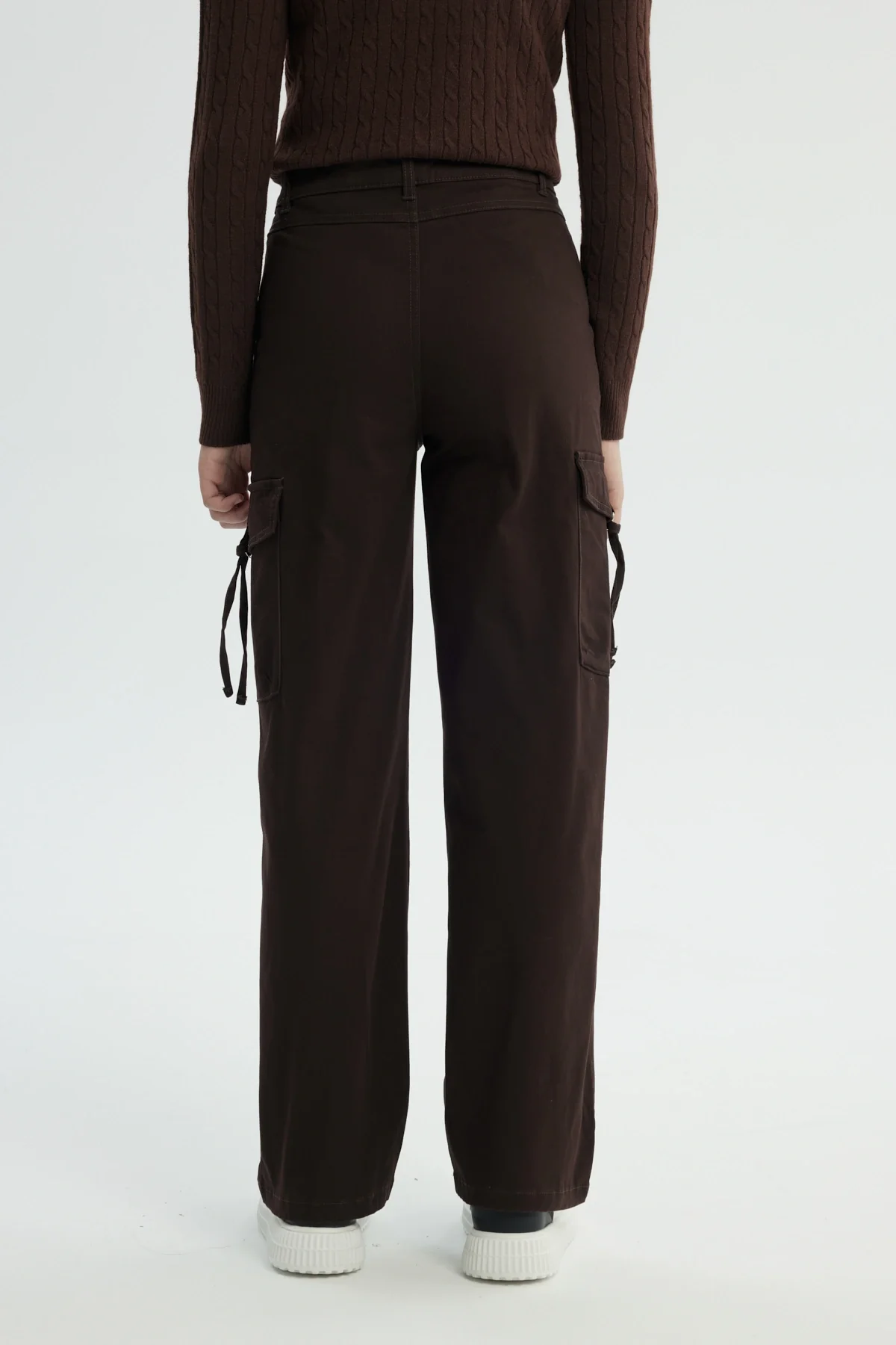 Pantalón Niña Wide Leg Café - Image 3