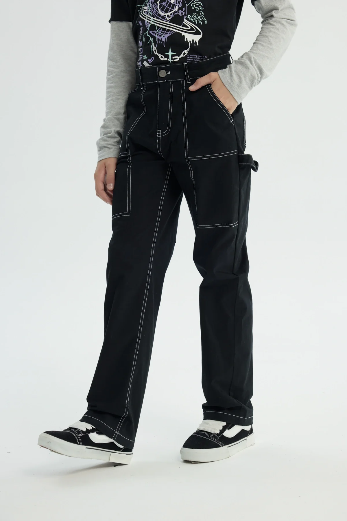 Pantalón Niño Calce Recto Negro - Image 2