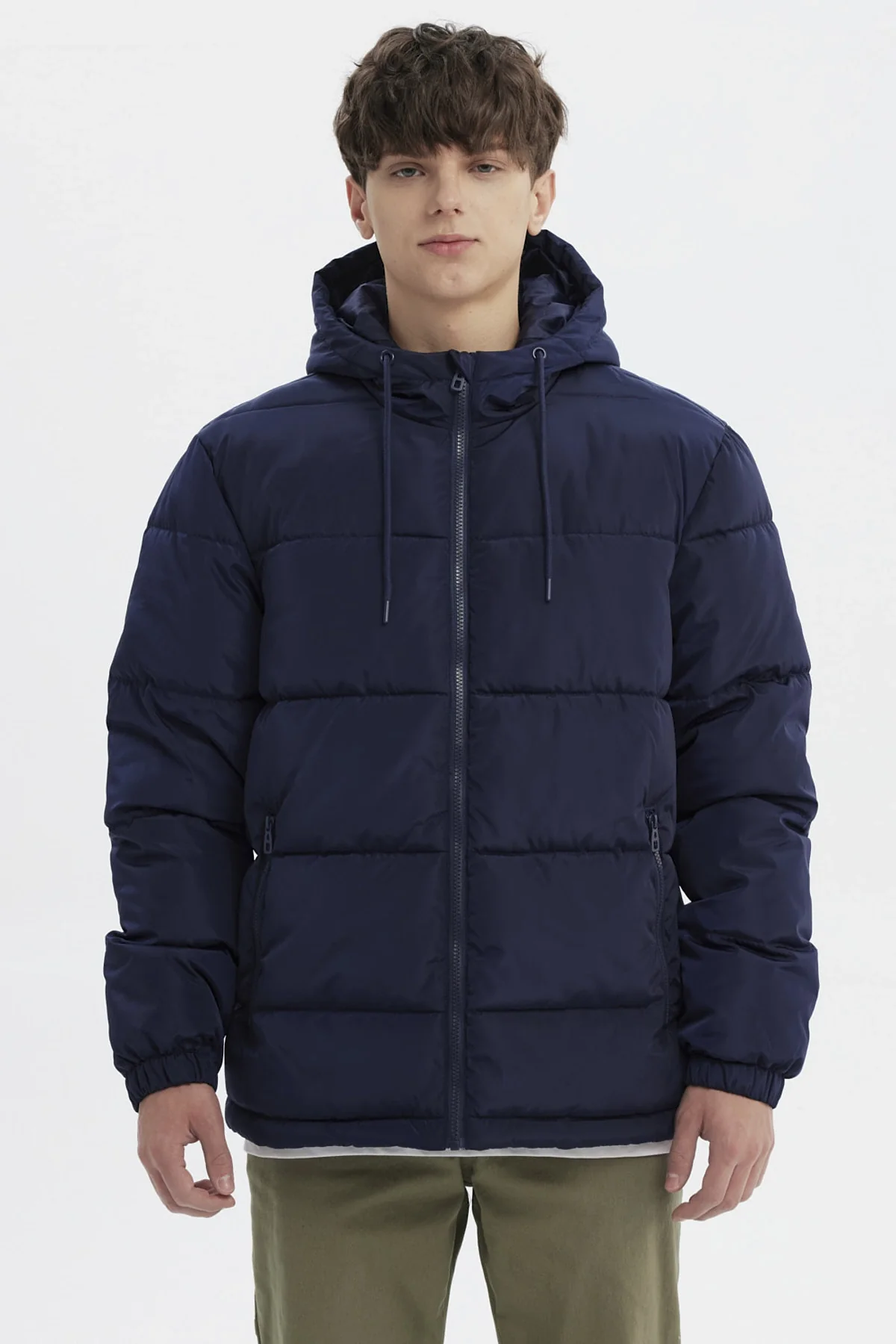 Parka Hombre Básica Lisa Azul Marino