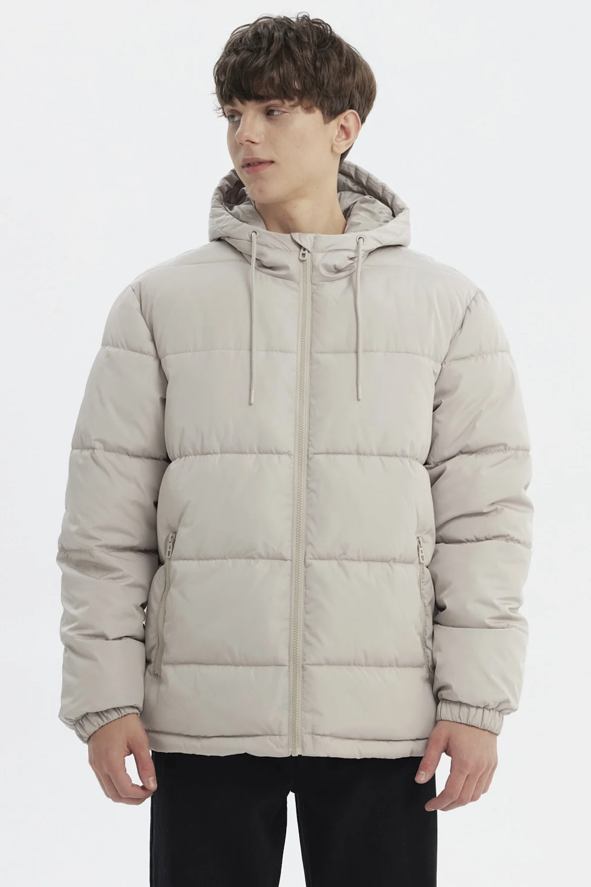 Parka Hombre Básica Lisa Beige