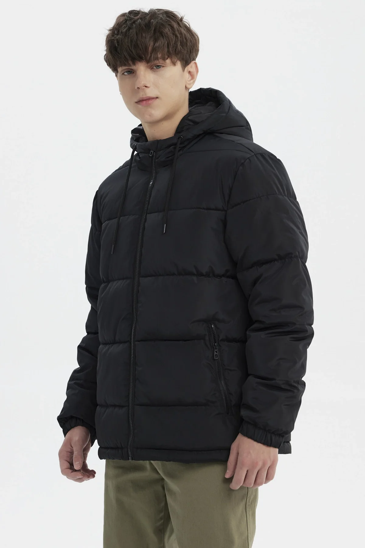 Parka Hombre Básica Lisa Negro