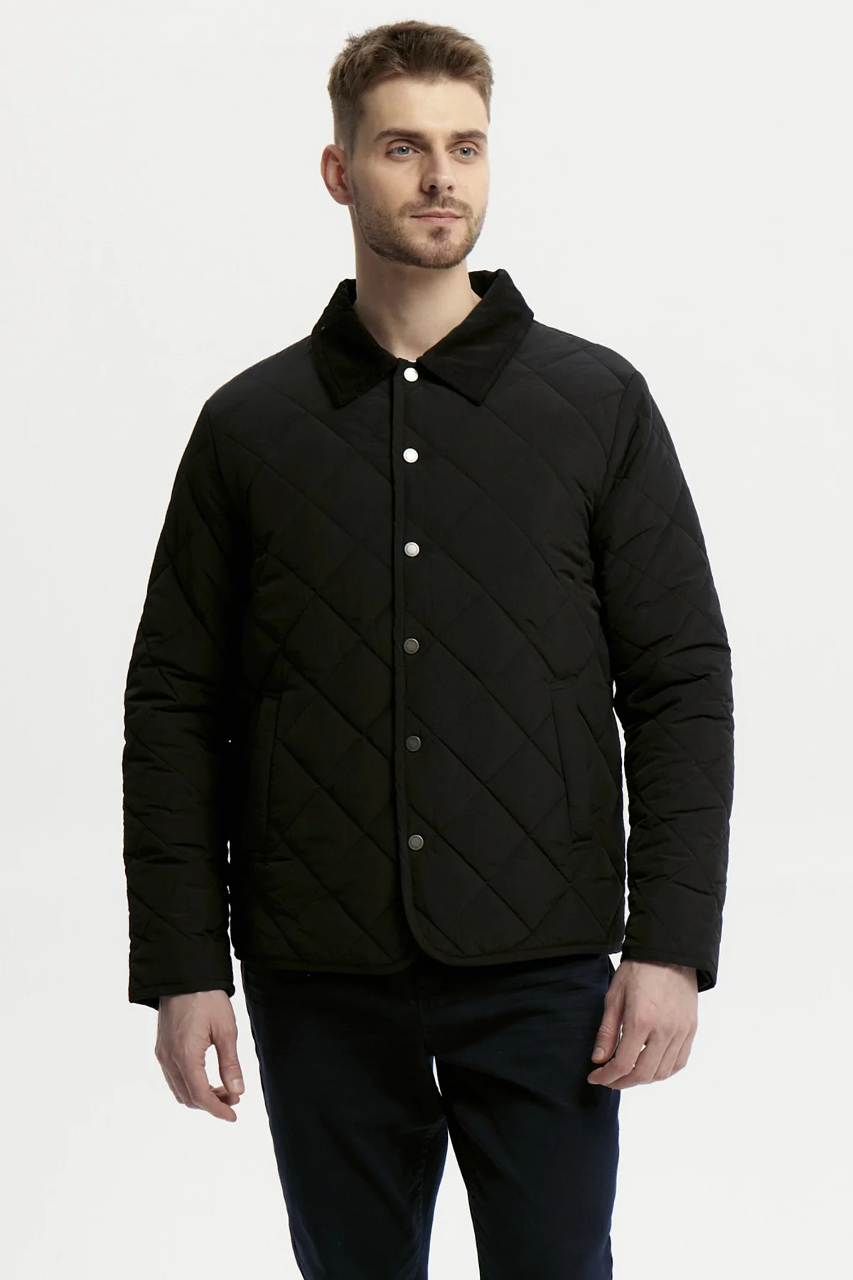 Parka Hombre Cuello Camisero Negro