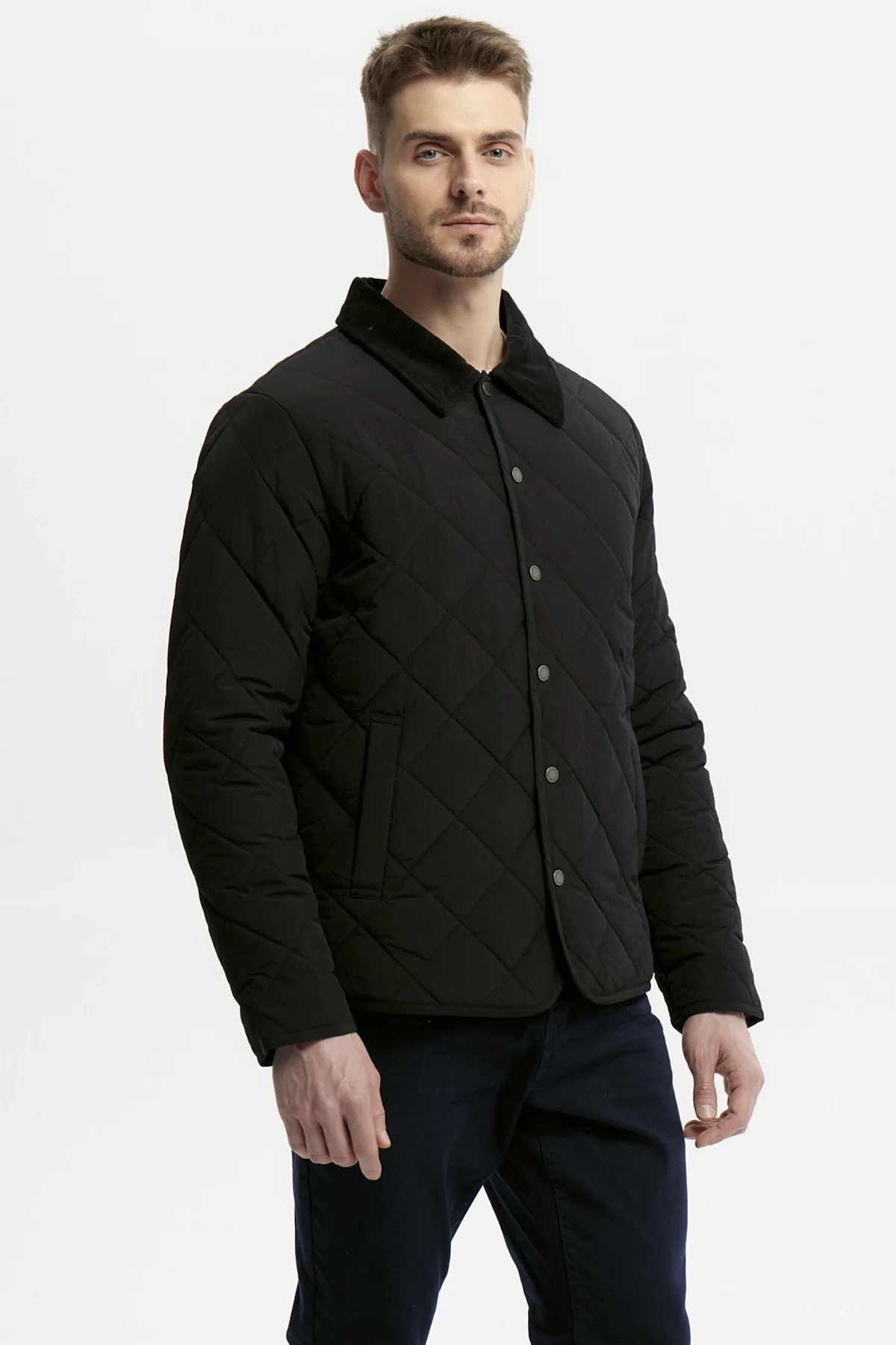 Parka Hombre Cuello Camisero Negro - Image 2