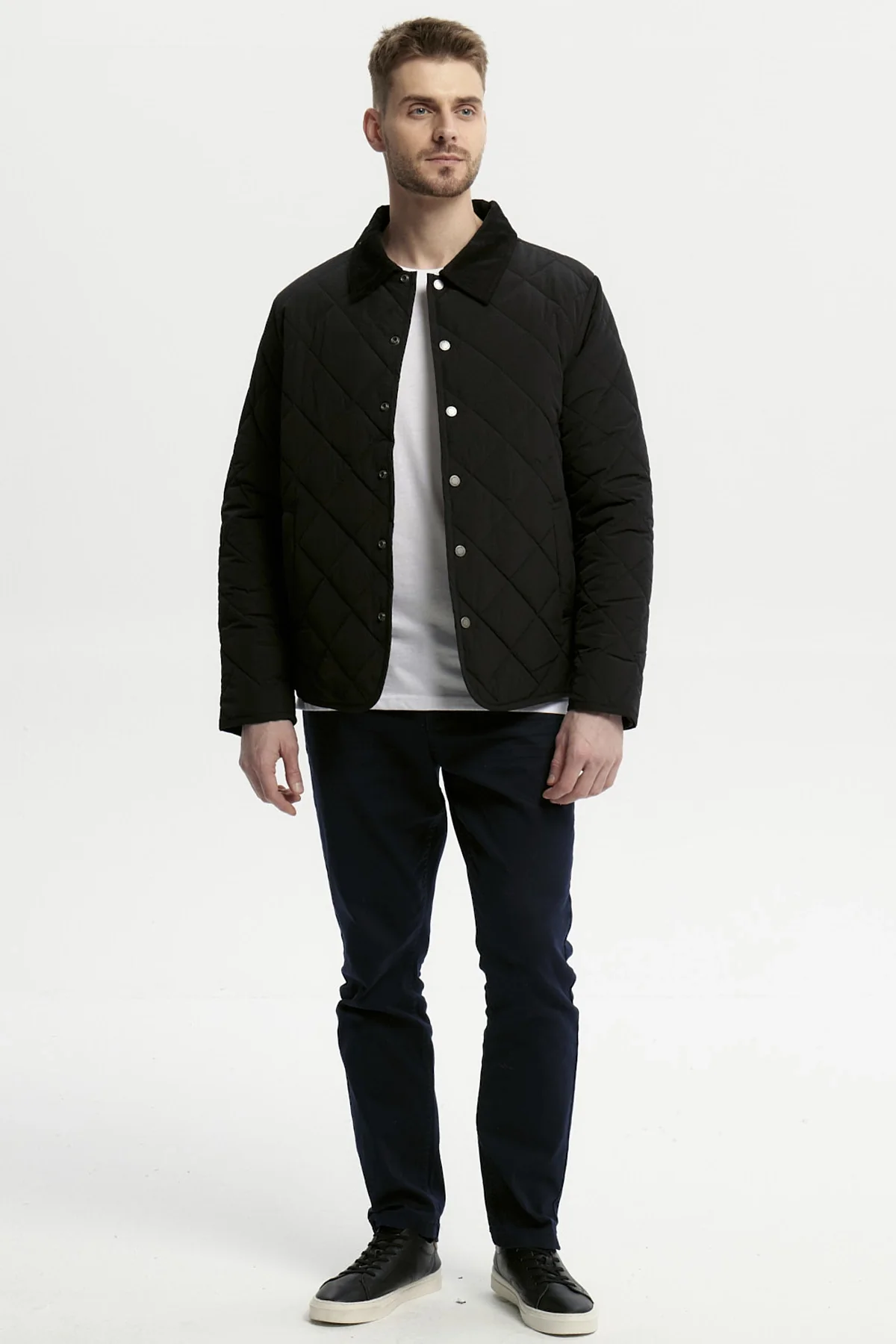 Parka Hombre Cuello Camisero Negro - Image 4