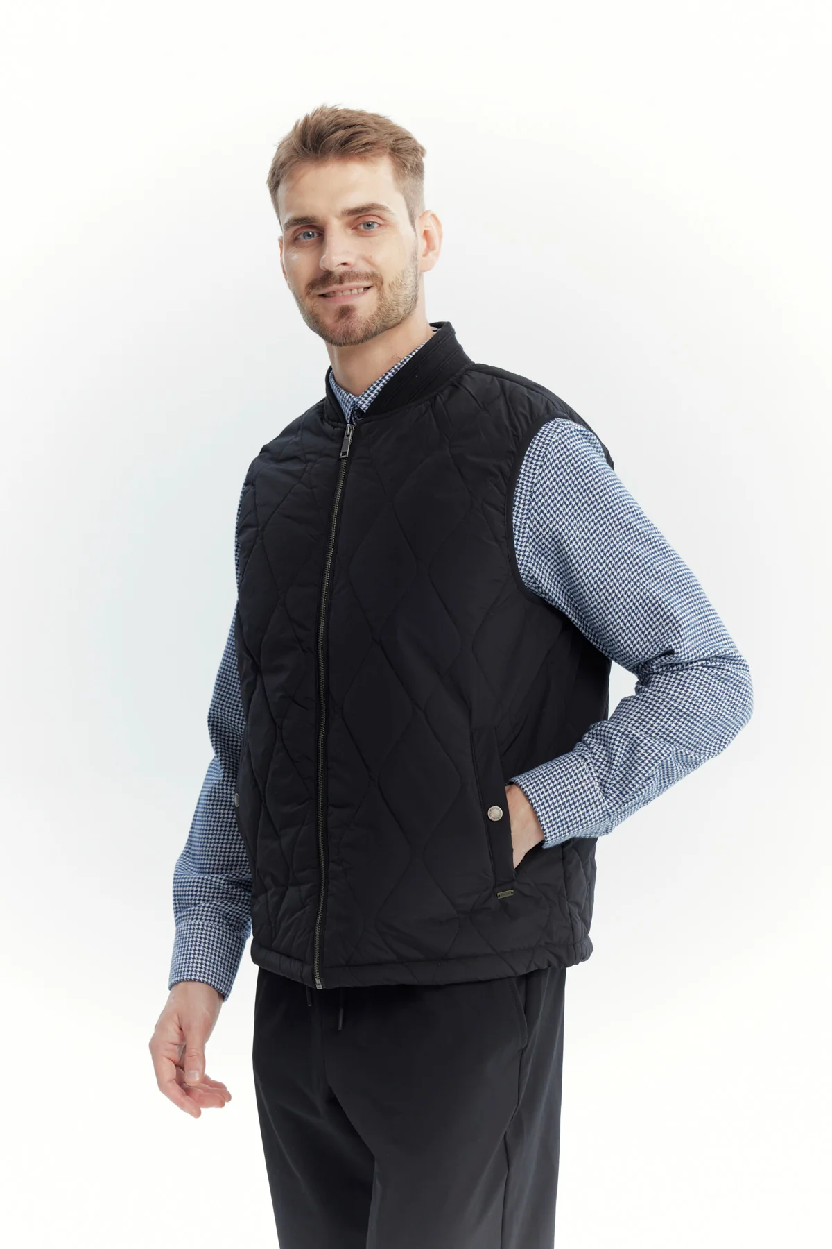 Parka Hombre Slim Cuello Polo Negro - Image 2