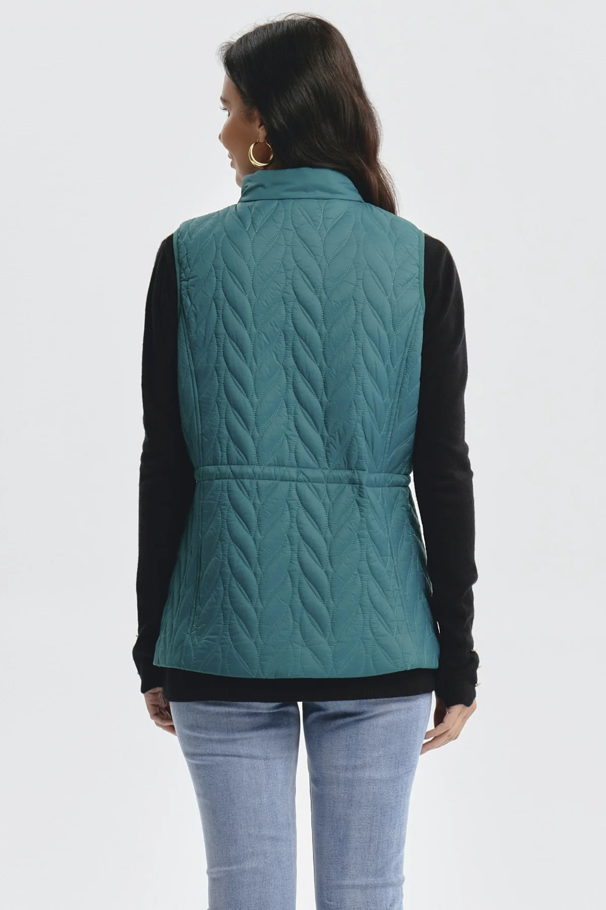 Parka Mujer Con Rombos Verde - Image 3