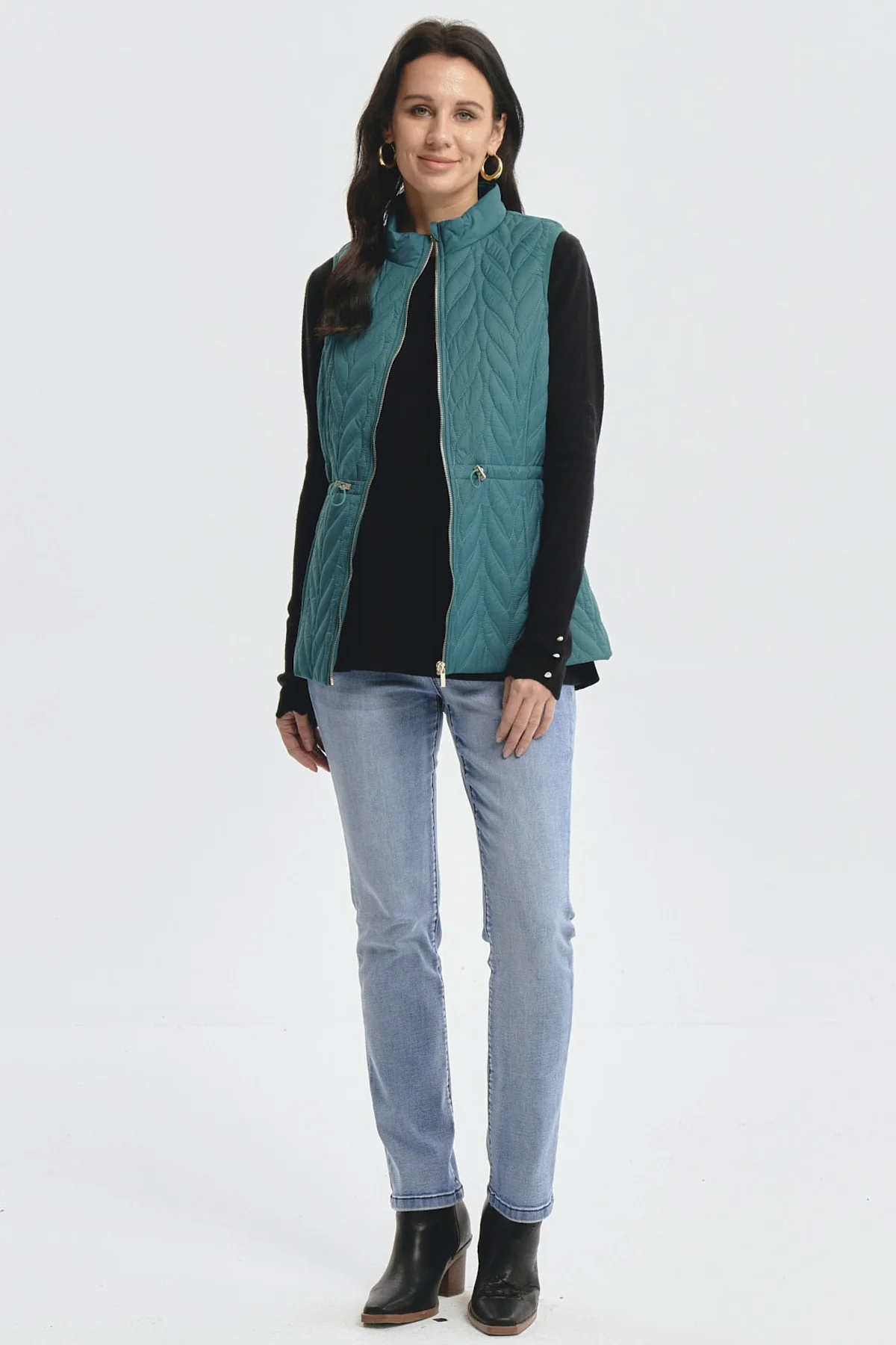 Parka Mujer Con Rombos Verde - Image 4